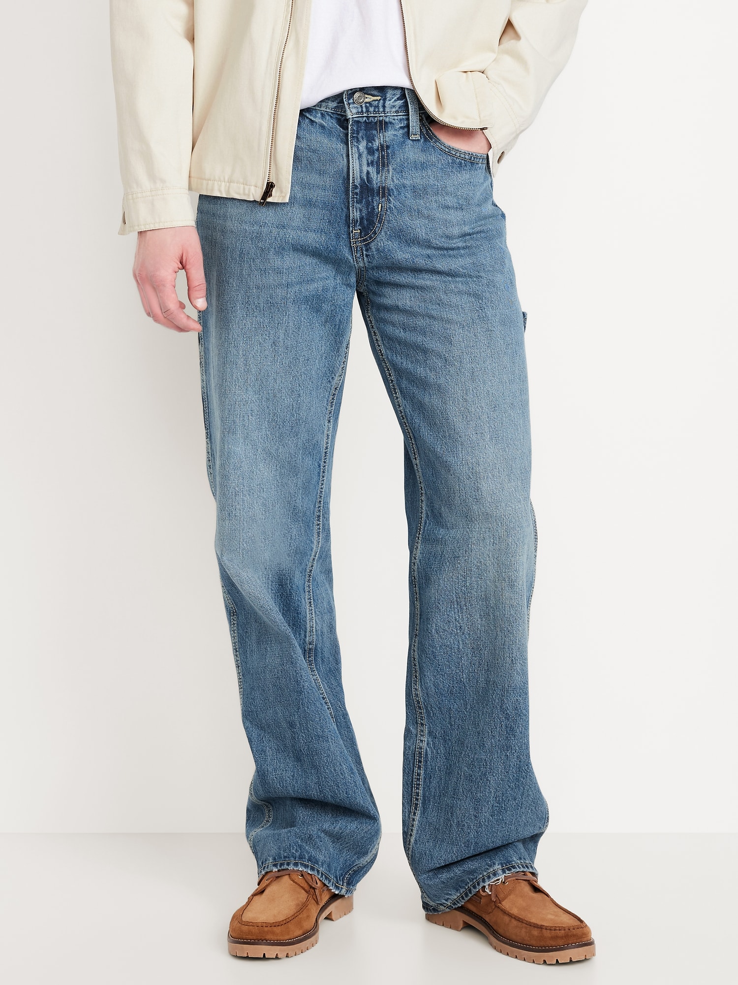 JEAN COUPE MENUISIER GÉNÉREUSE ANNÉES 1990 EN DENIM NON-EXTENSIBLE