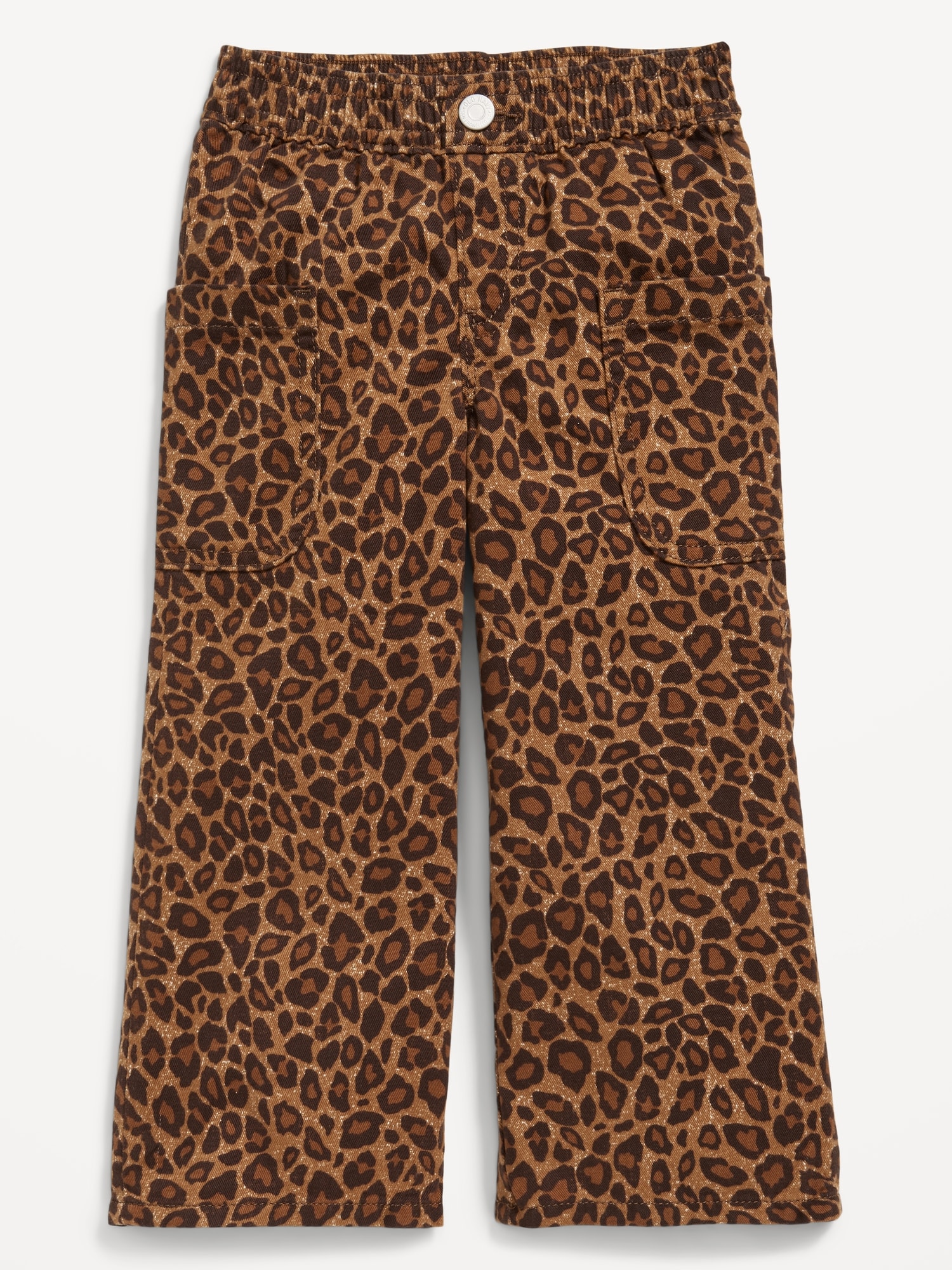 Printed Pull-On Baggy Wide-Leg Cargo Twill for Toddler Girls