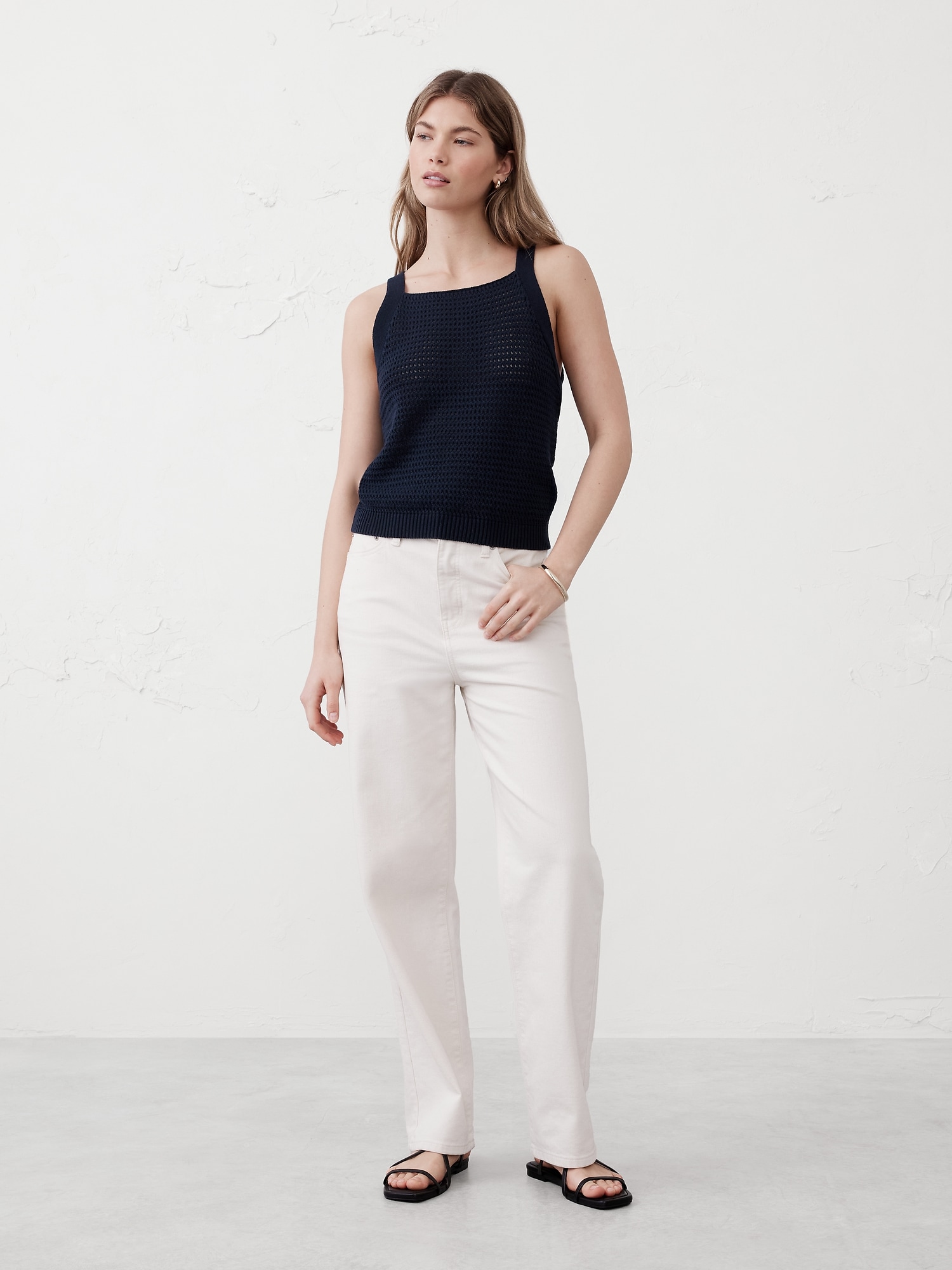 Open Stitch Sweater Tank