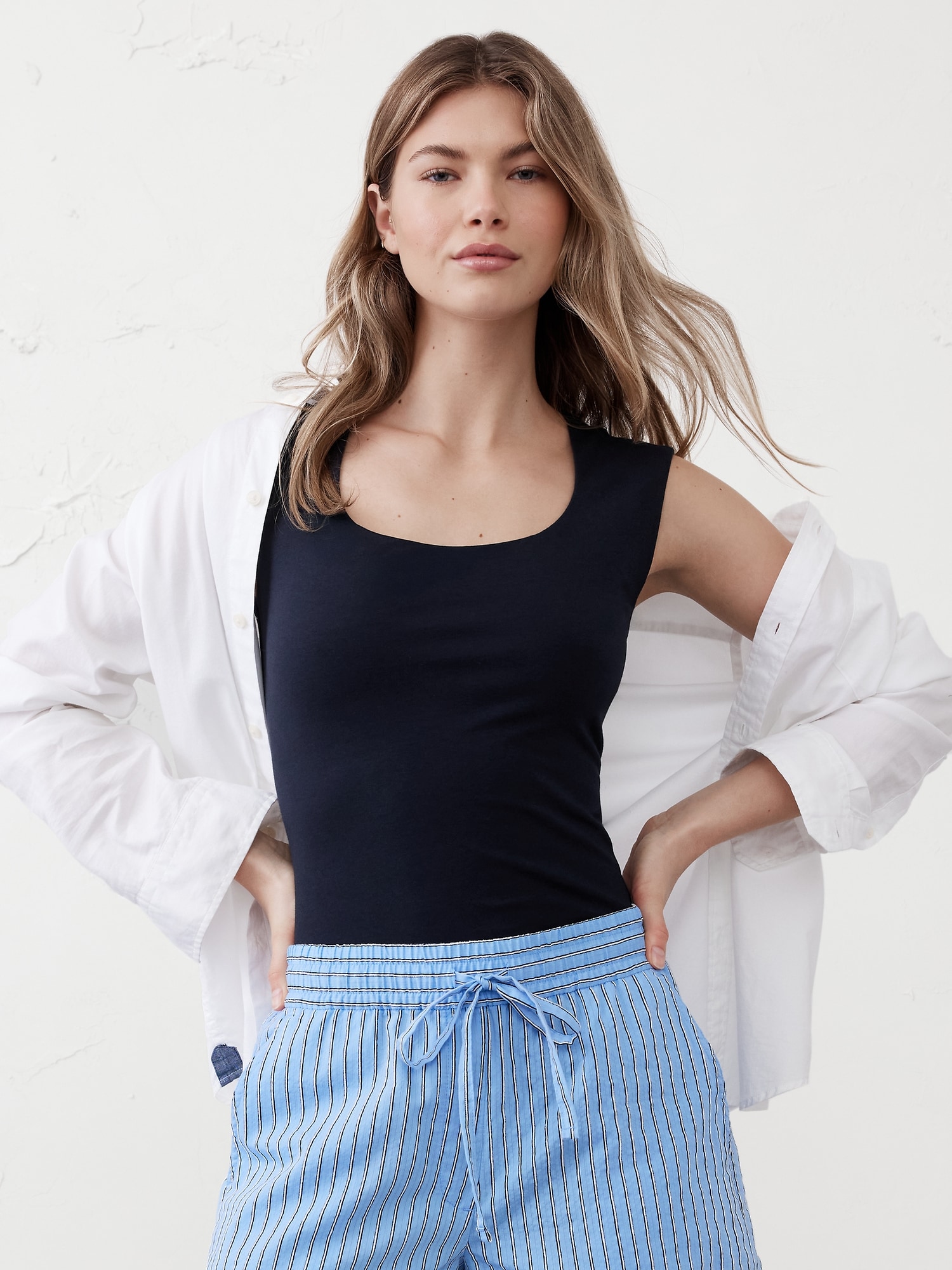 Scoop-Neck Soft Stretch Top | Banana Republic Factory