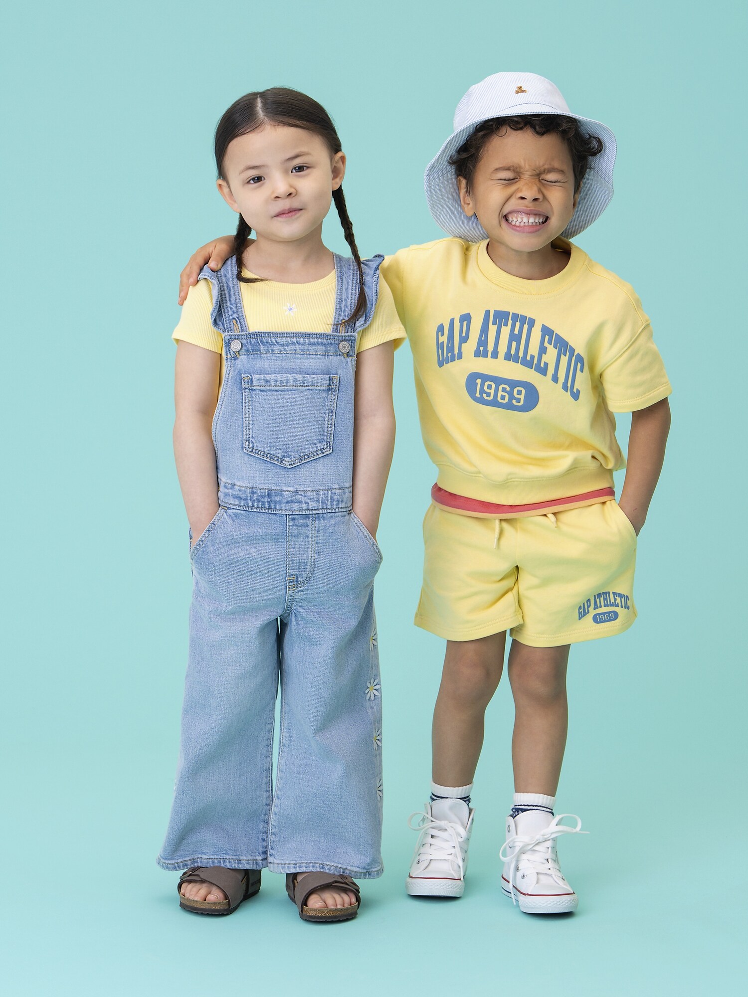 babyGap ラッフルフリル デニムオーバーオール-3