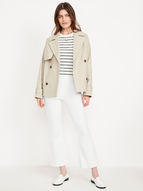 High-Waisted Weekender Pull-On Crop Flare Jeans