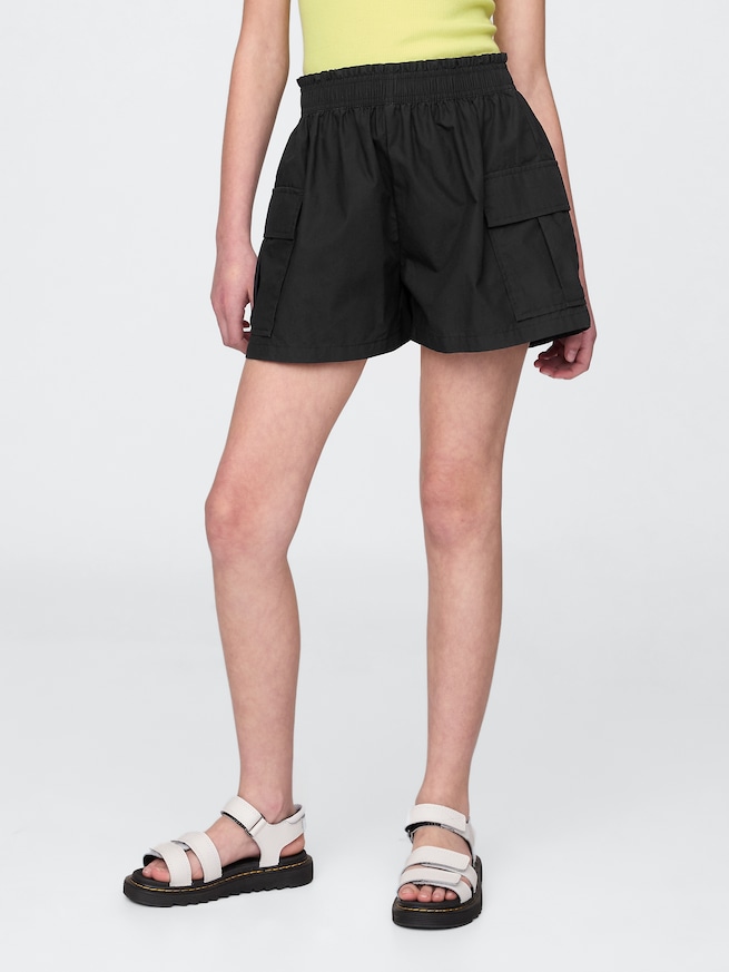 ポプリン イージーウエスト カーゴショートパンツ (キッズ)-2