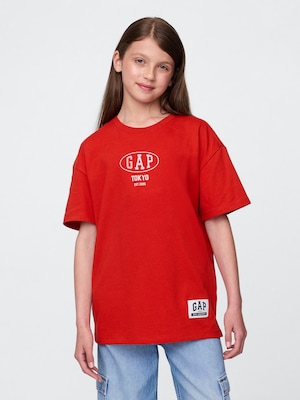30th アニバーサリー オーバーサイズ GAPロゴ チュニックTシャツ (キッズ)