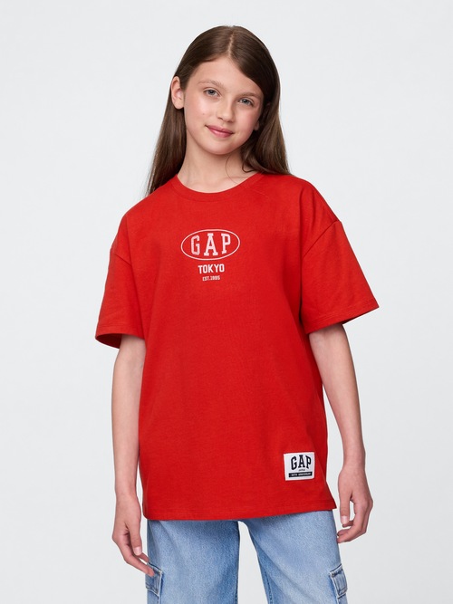 30th アニバーサリー オーバーサイズ GAPロゴ チュニックTシャツ (キッズ)