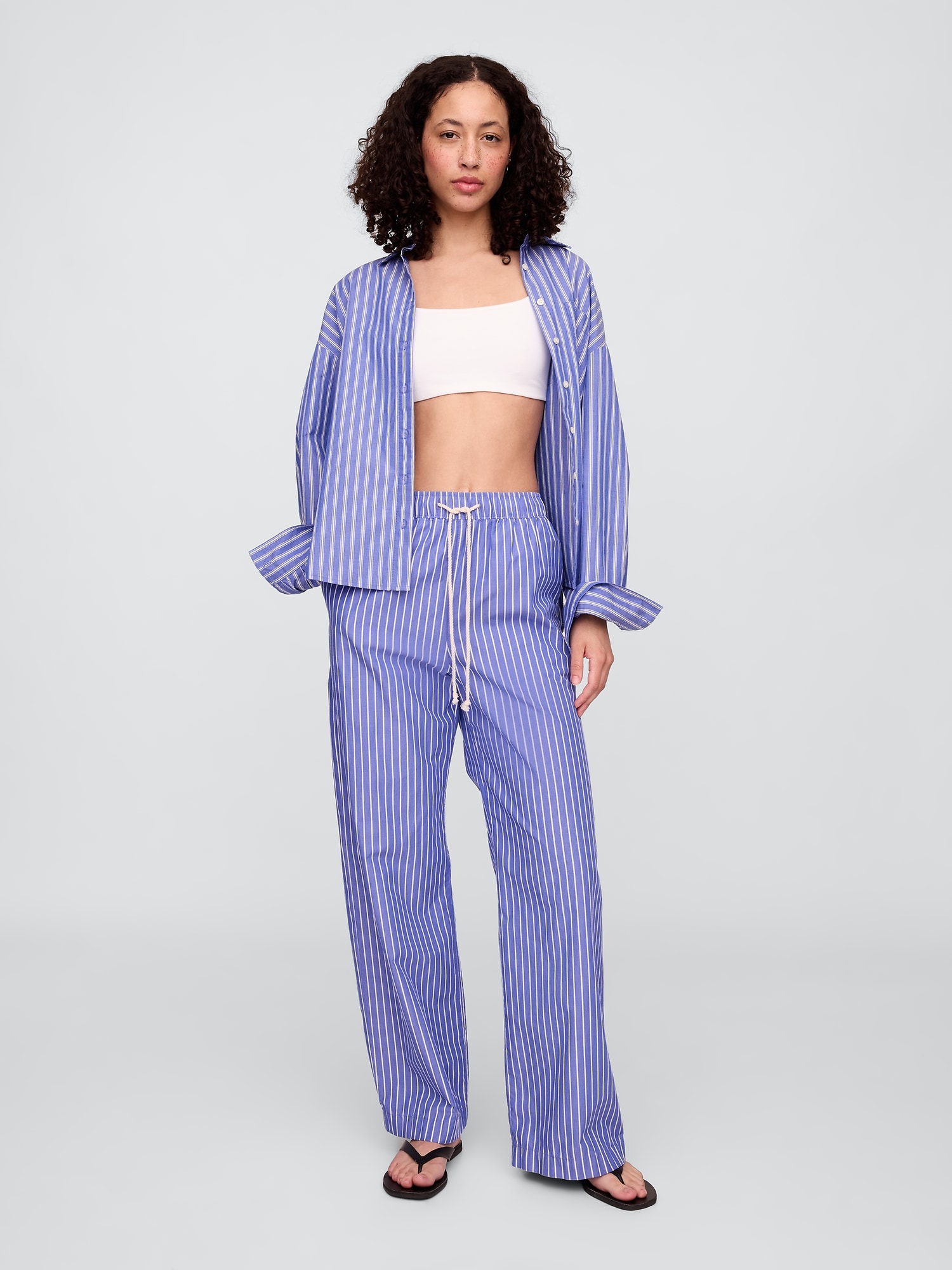 Mid Rise Pull-On Wide-Leg Pants