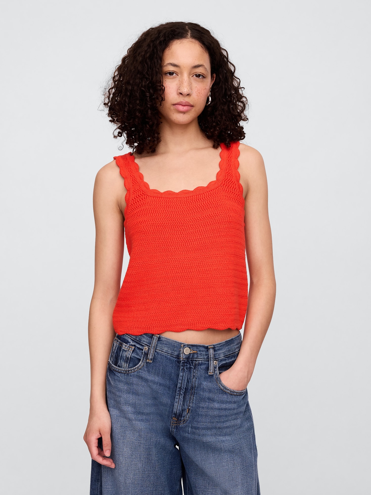 Squareneck Sweater Tank Top