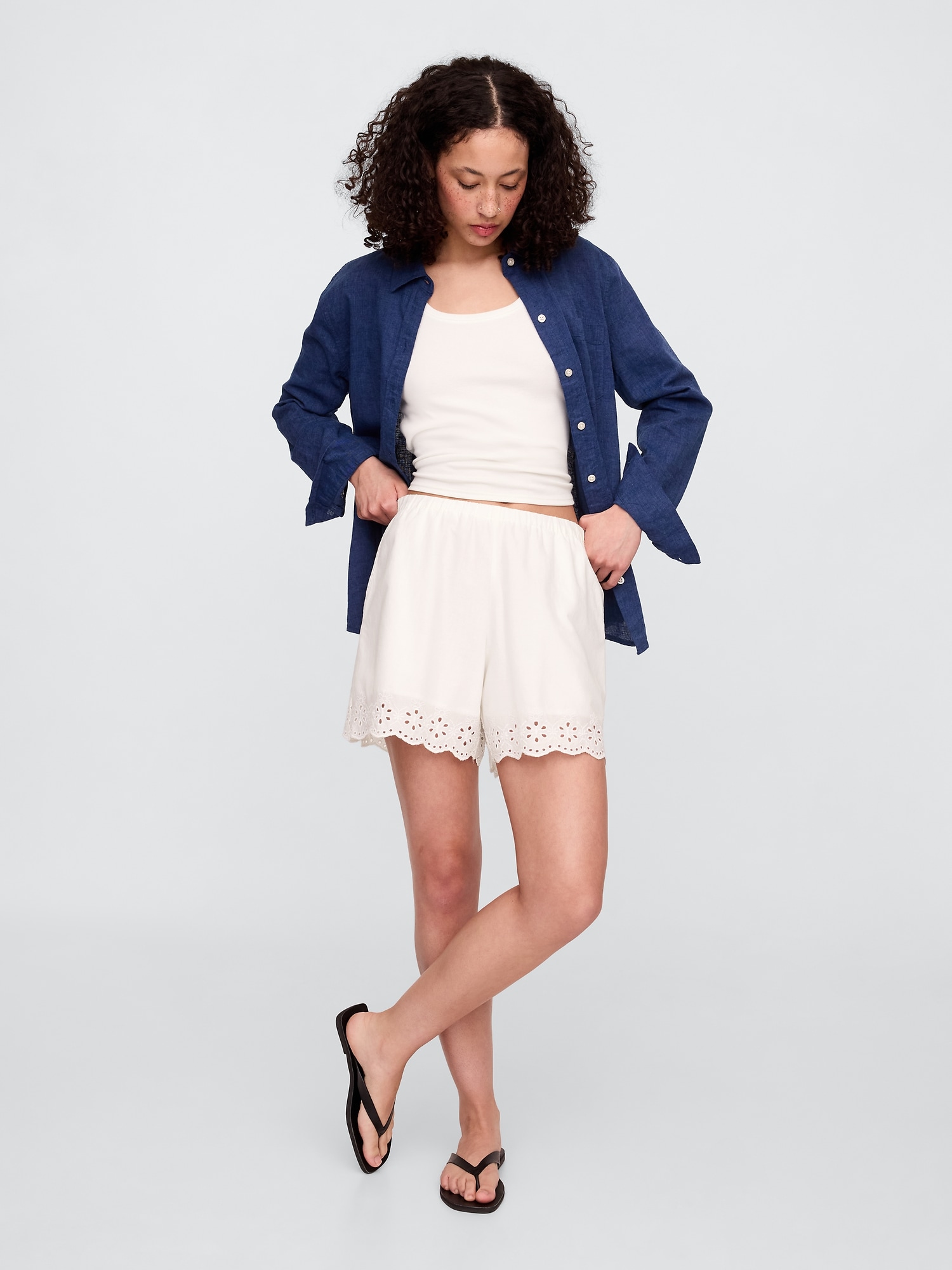 Pull-On Eyelet Shorts
