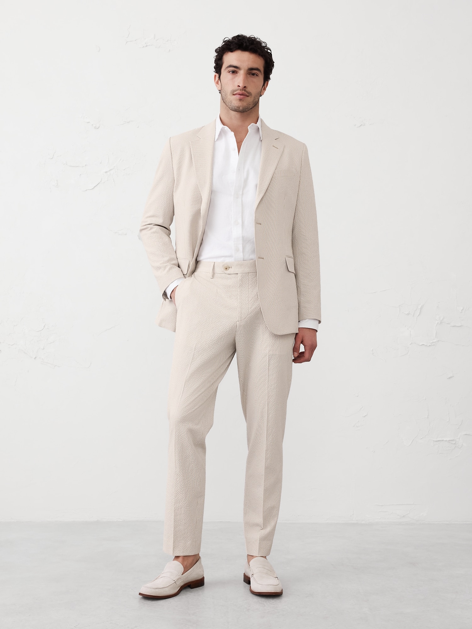 Tailored-Fit Seersucker Suit Trouser