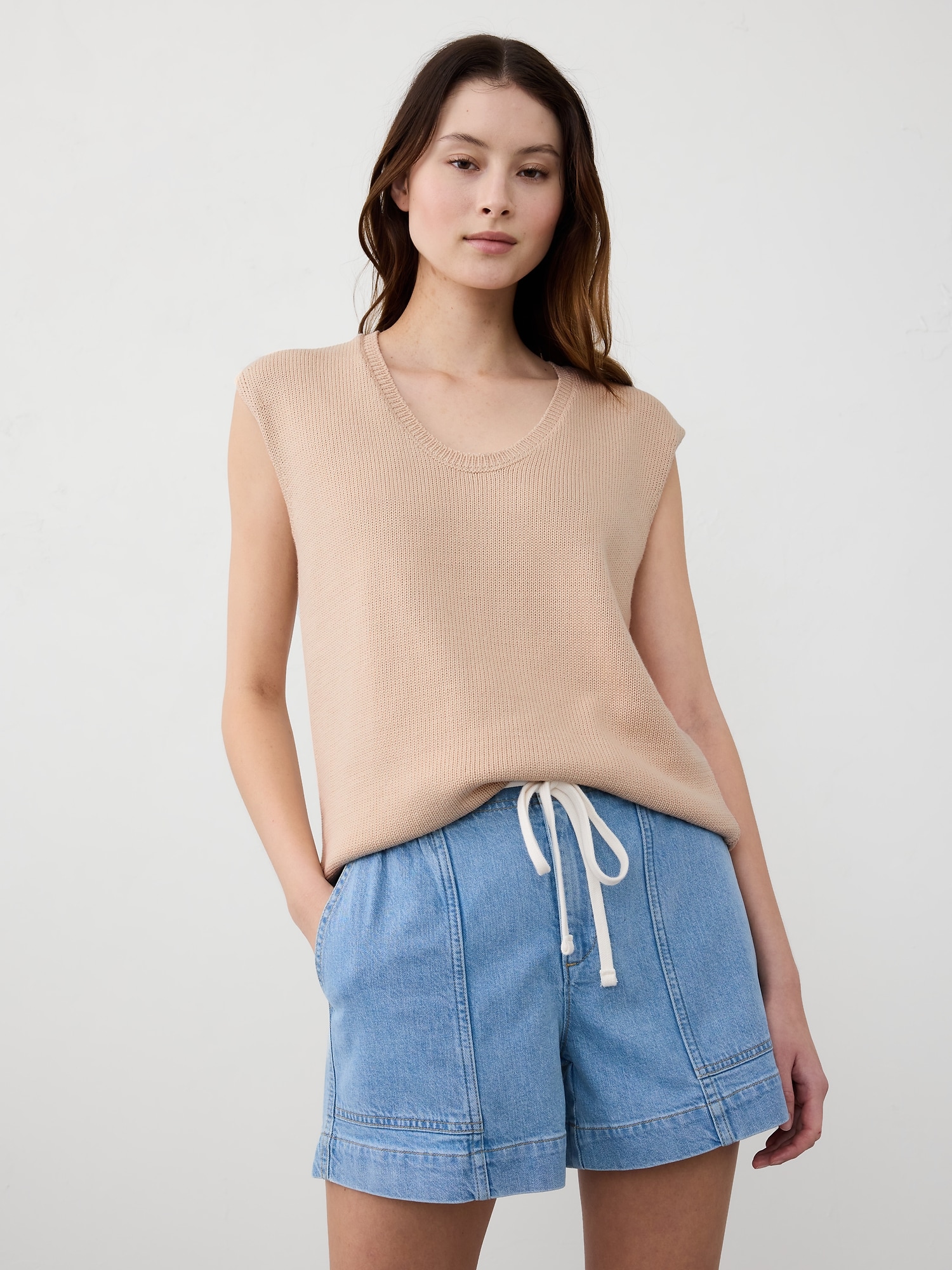 Scoop-Neck Pullover Sweater
