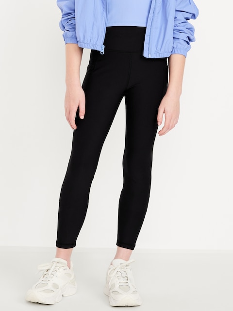 High-Waisted PowerSoft 7/8-Length Side-Pocket Leggings for Girls