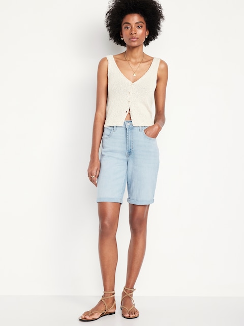 High-Waisted Wow Jean Shorts -- 9-inch inseam