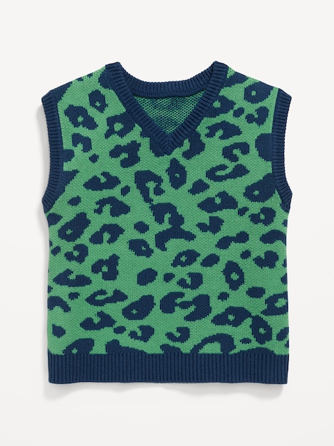 GILET SURDIMENSIONNÉ EN TRICOT À IMPRIMÉ POUR TOUT-PETIT GARÇON