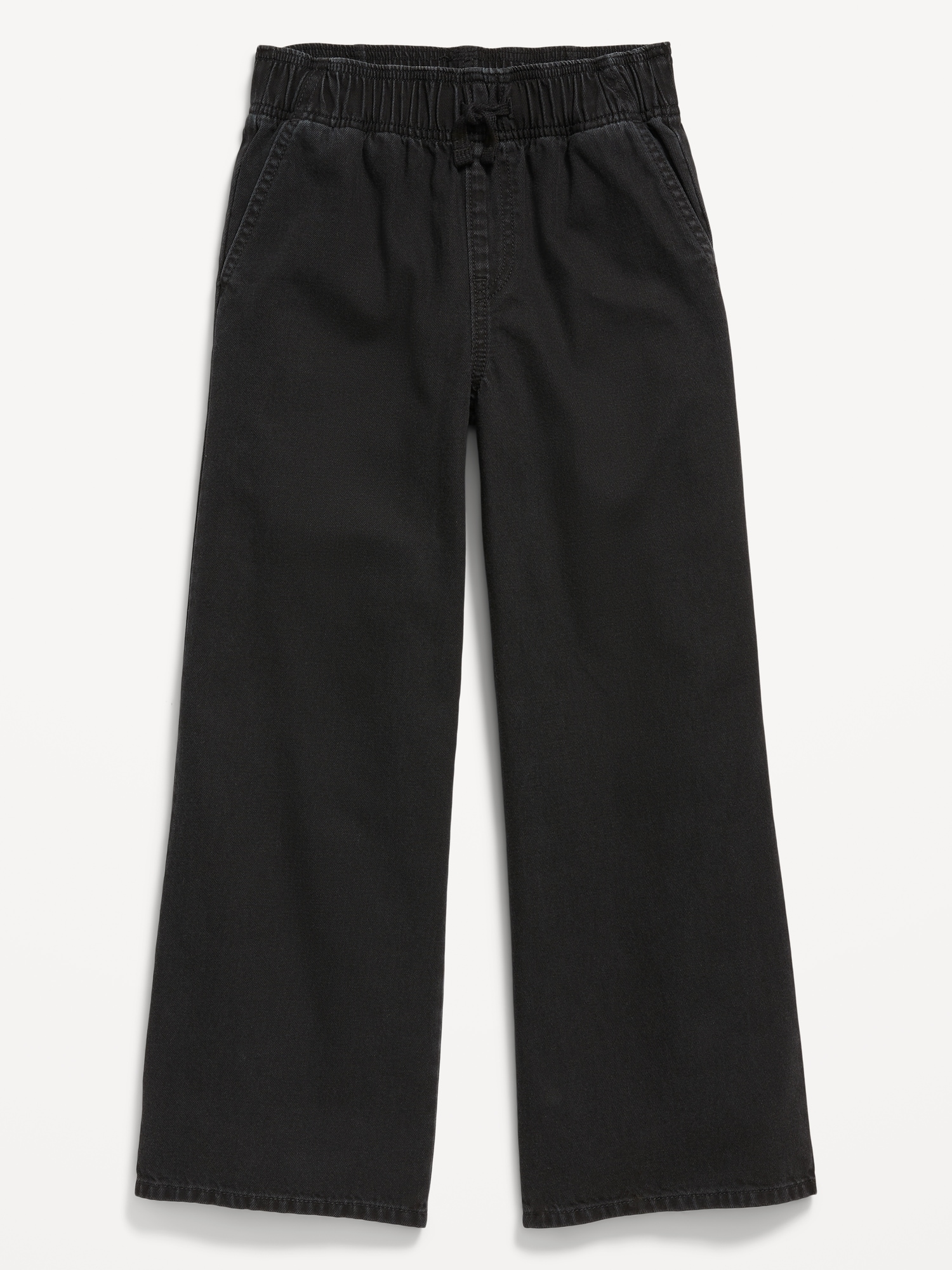 High-Waisted Pull-On Baggy Wide-Leg Denim Pants for Girls