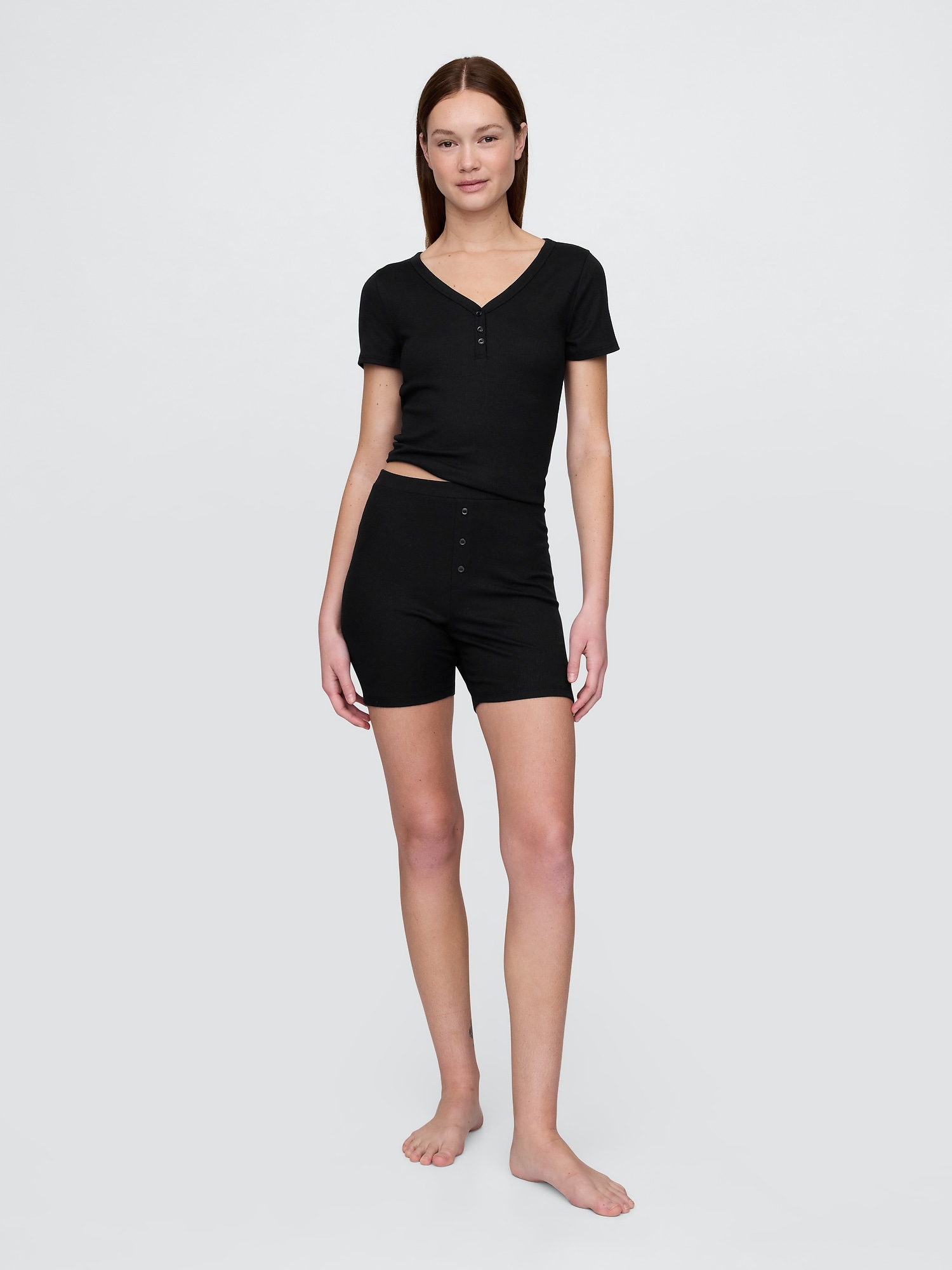 SHORT DE PYJAMA EN TISSU FINEMENT CÔTELÉ