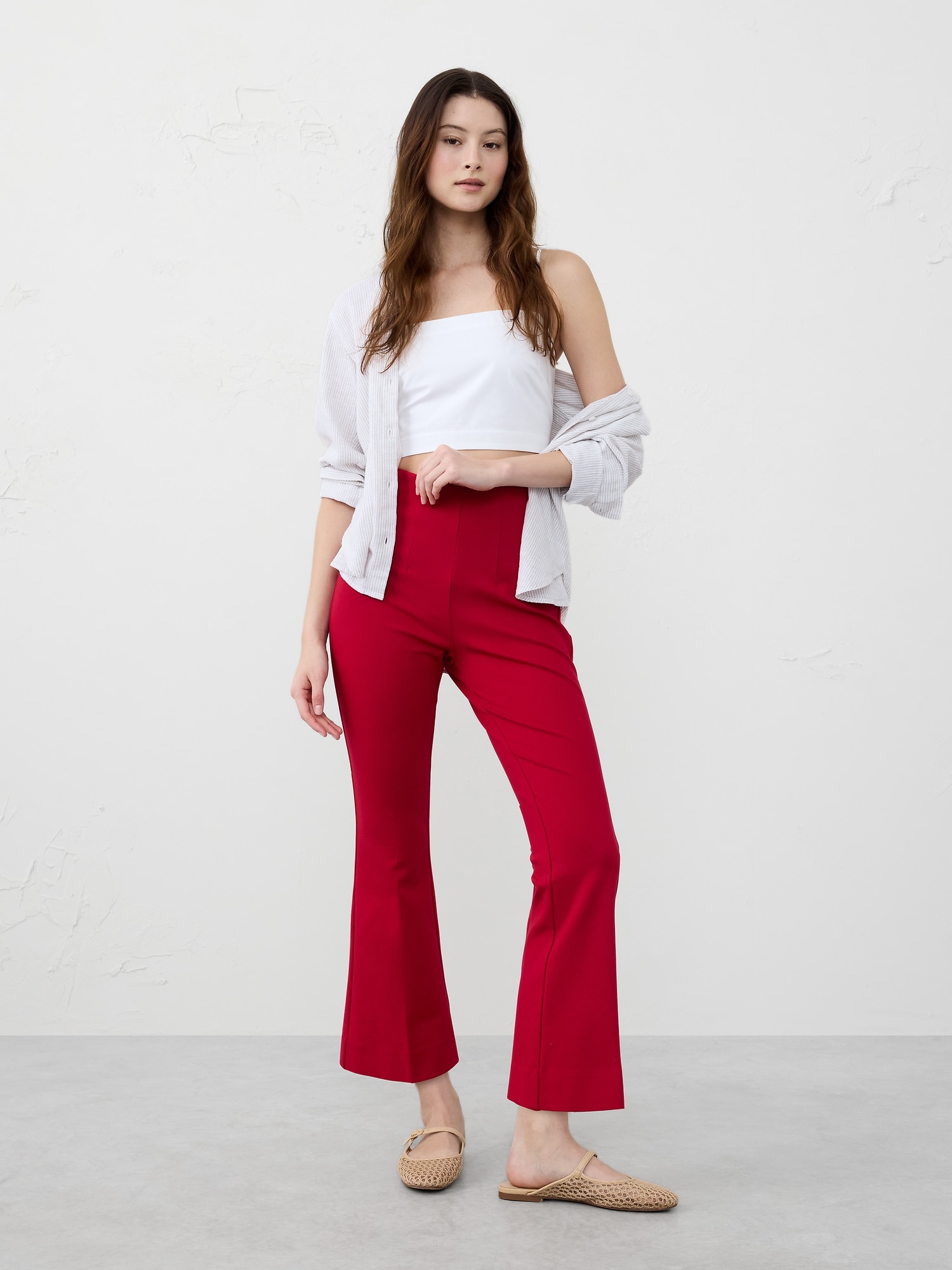 Bootcut Cropped Ponte Pull-On Pant
