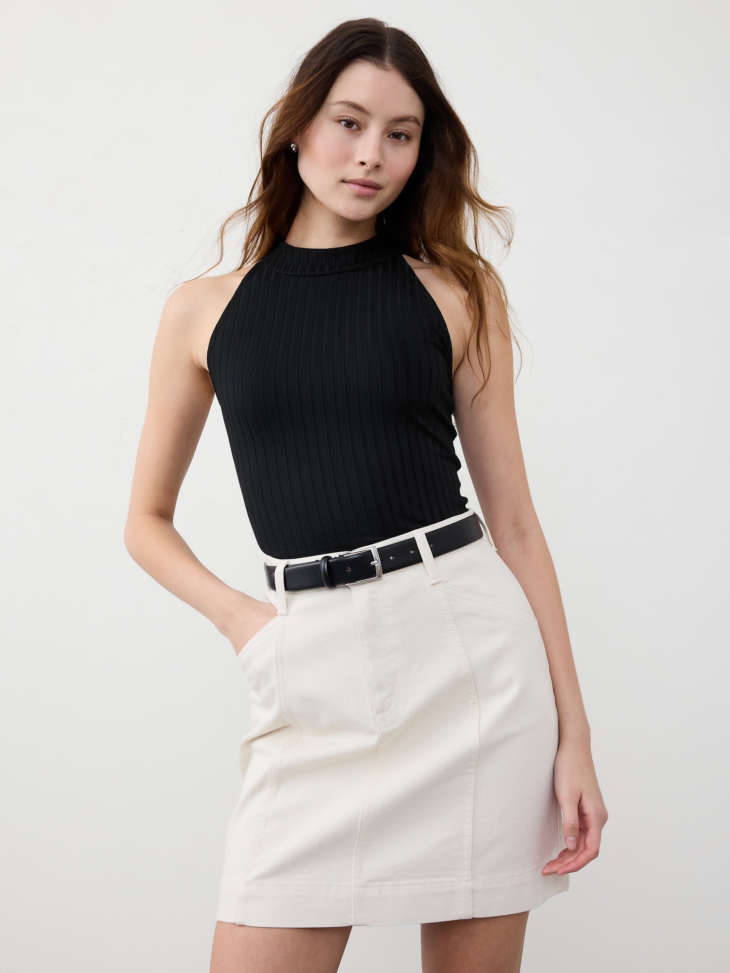 Wide Ribbed Halter Top