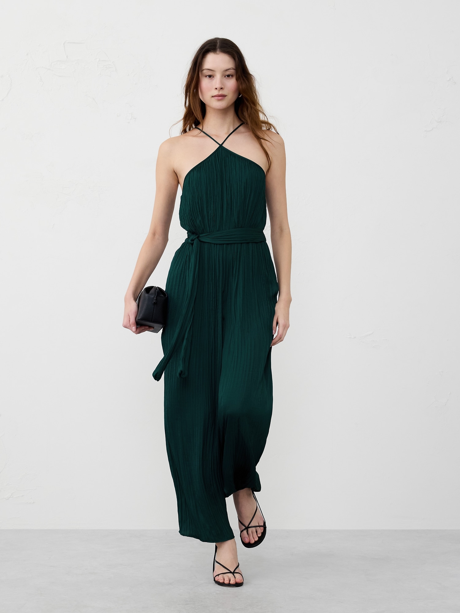 Halter Elastic-Waist Jumpsuit
