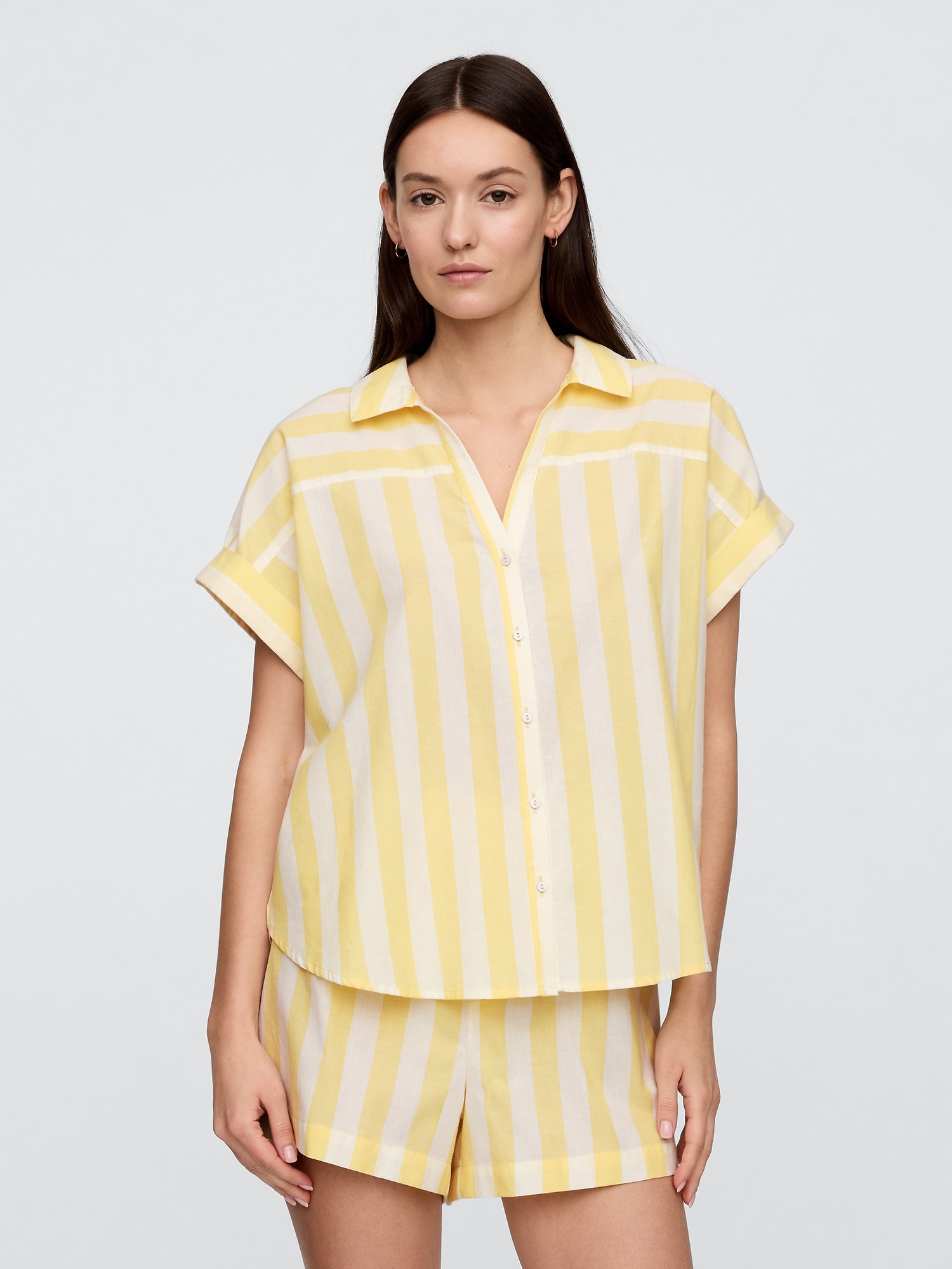 Relaxed Stripe Poplin PJ Shirt