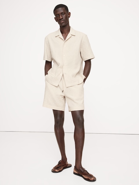 CHEMISE DE VACANCES EN COTON GAUFRÉ