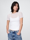 メッシュ クロップドTシャツ-0