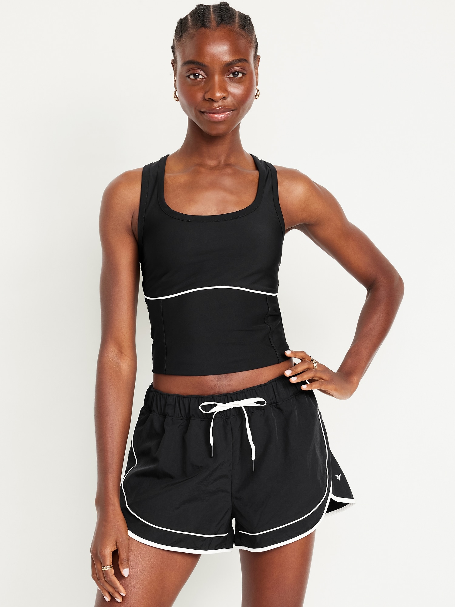 PowerSoft Racerback Cropped Shell Tank