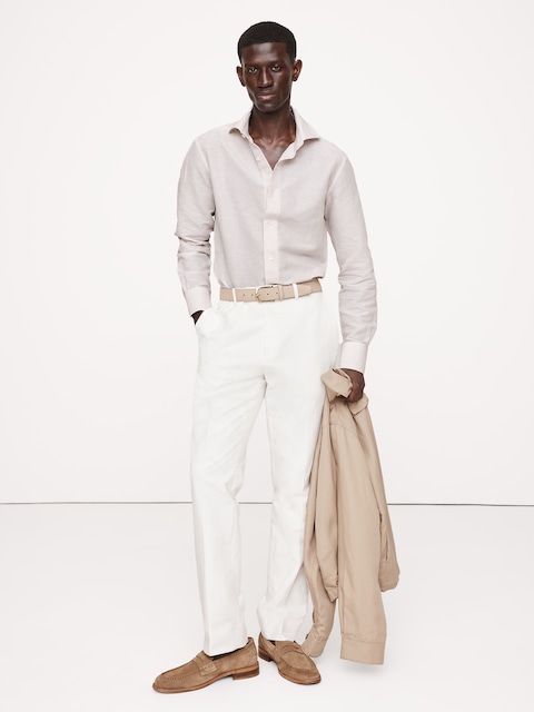 CHEMISE HABILLÉE AJUSTÉE EN LIN ET COTON