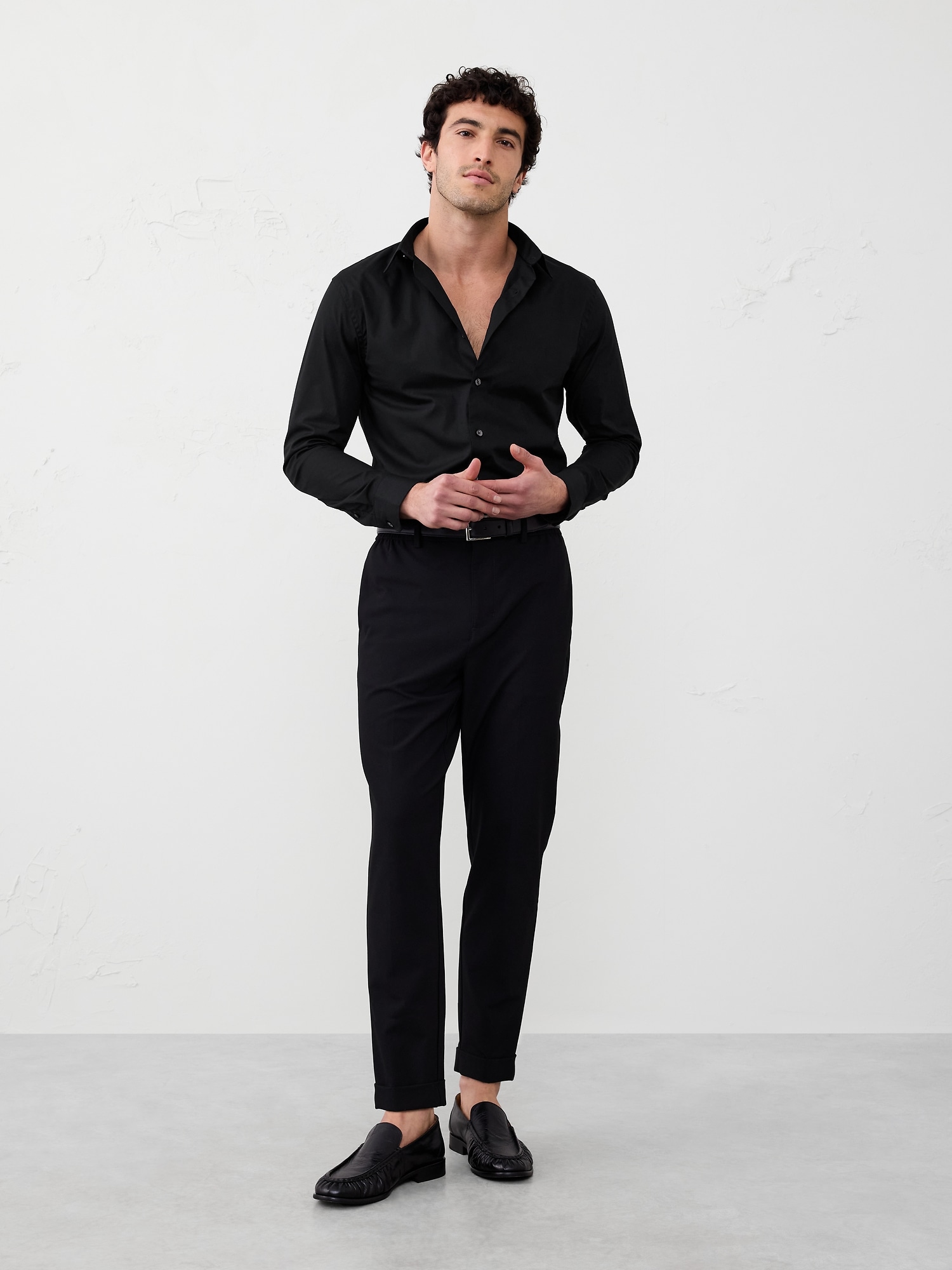 Slim-Fit Untucked Dress Shirt