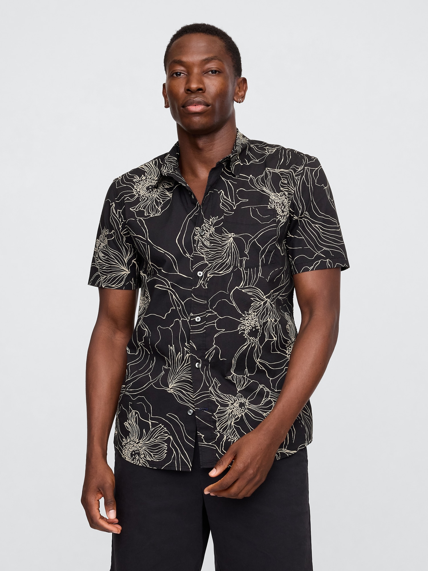 Stretch Poplin Shirt in Standard Fit