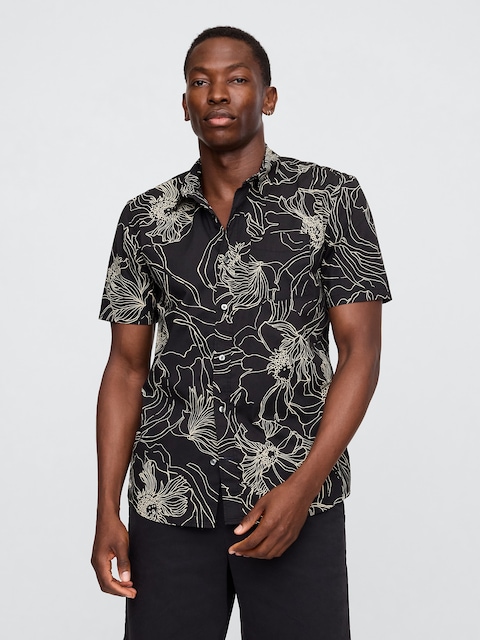 Stretch Poplin Shirt in Standard Fit