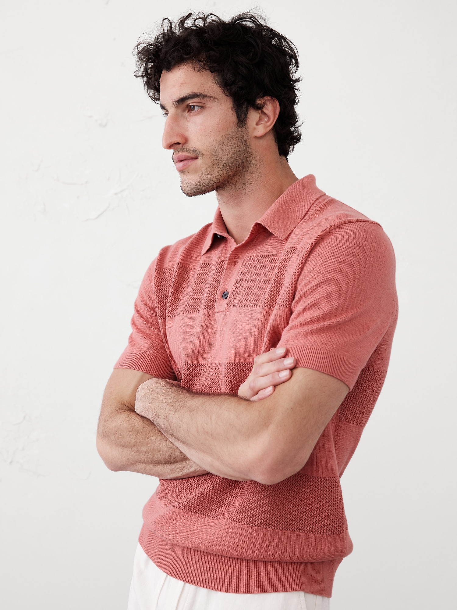 Mesh Striped Polo