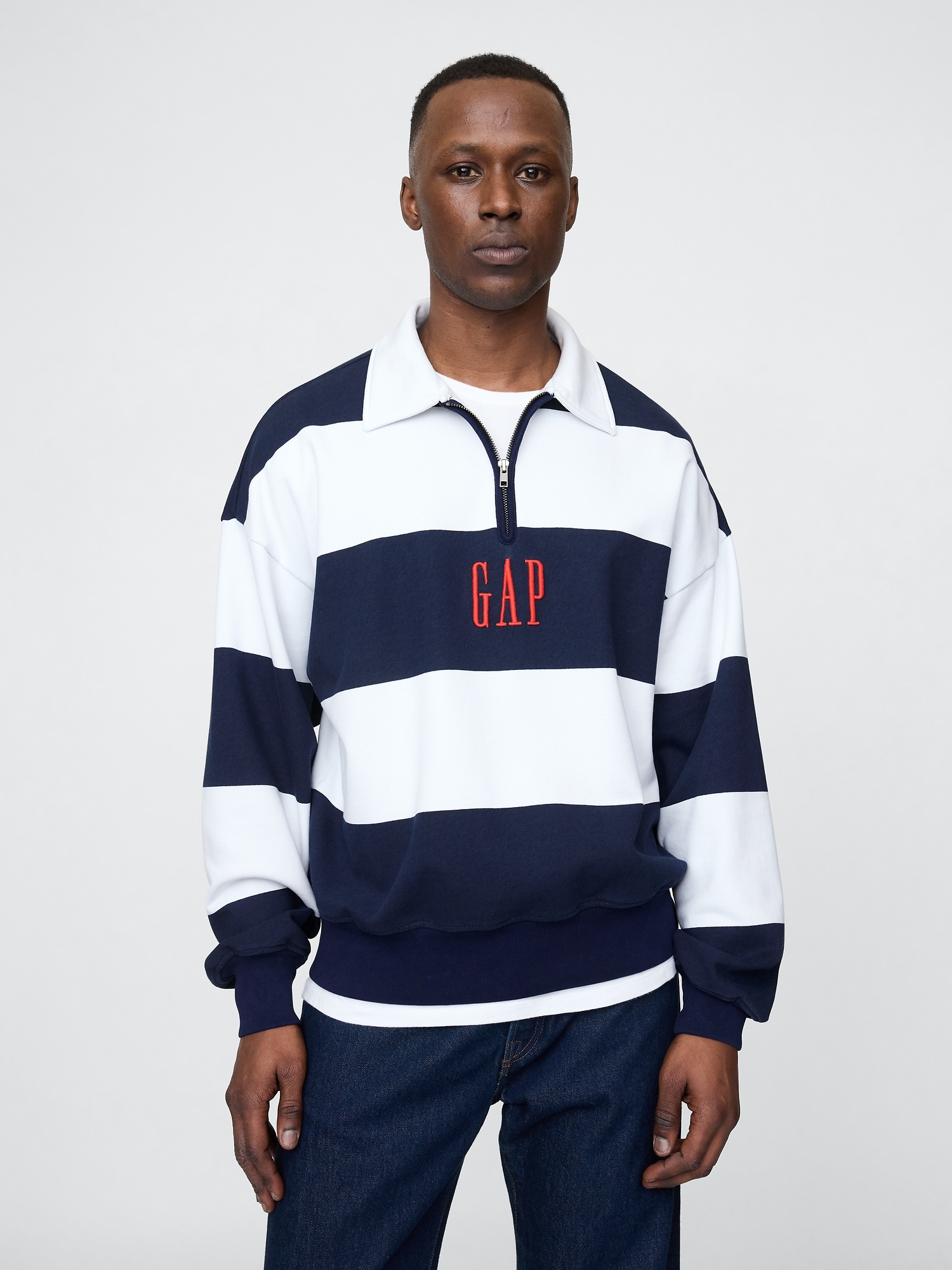 Gap ヘビーウェイト ストライプ GAPロゴ プルオーバー Gap ヘビーウェイト ストライプ GAPロゴ プルオーバー