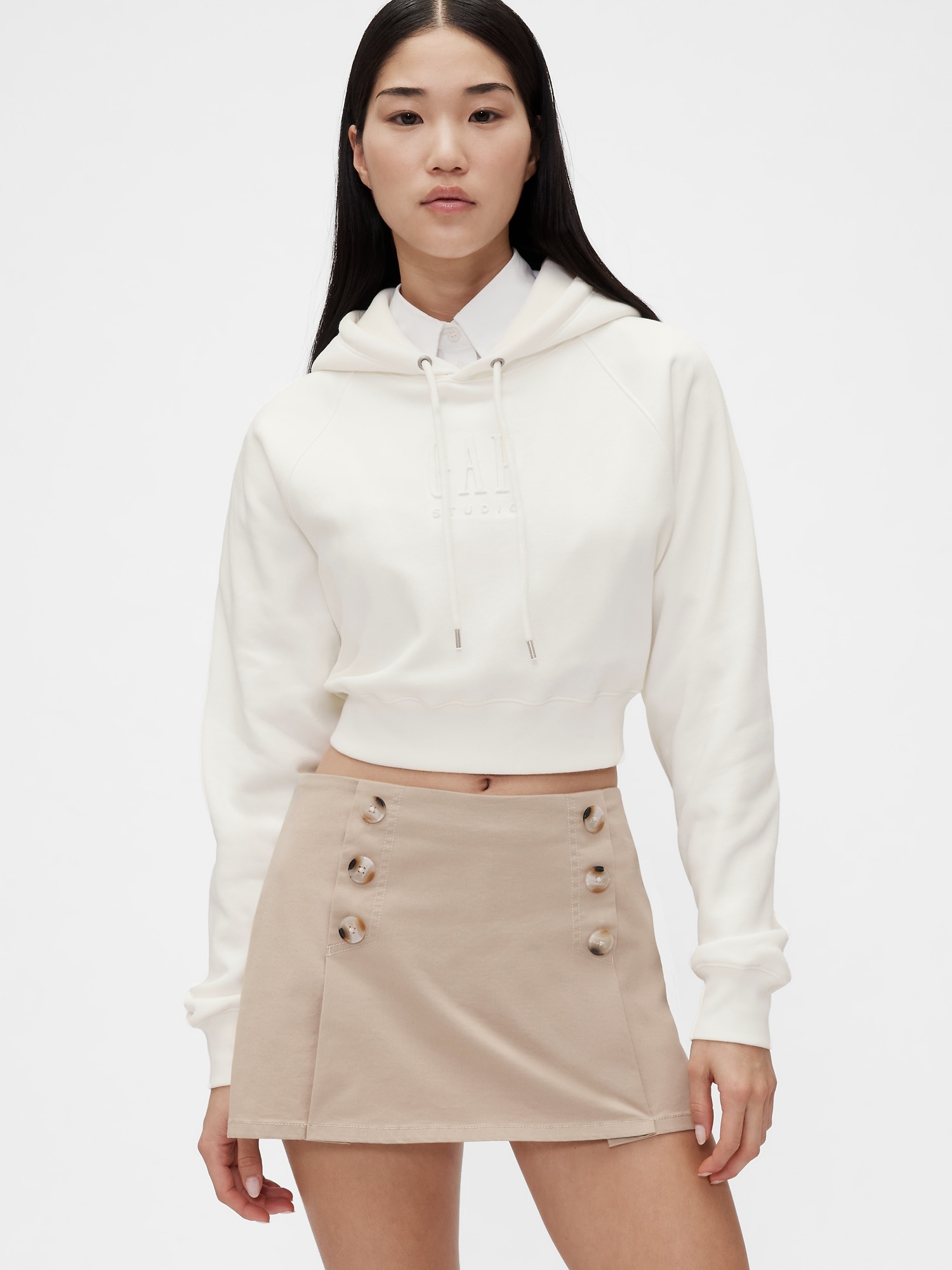 Gap GapStudio ヴィンテージソフト クロップド パーカー Gap GapStudio ヴィンテージソフト クロップド パーカー