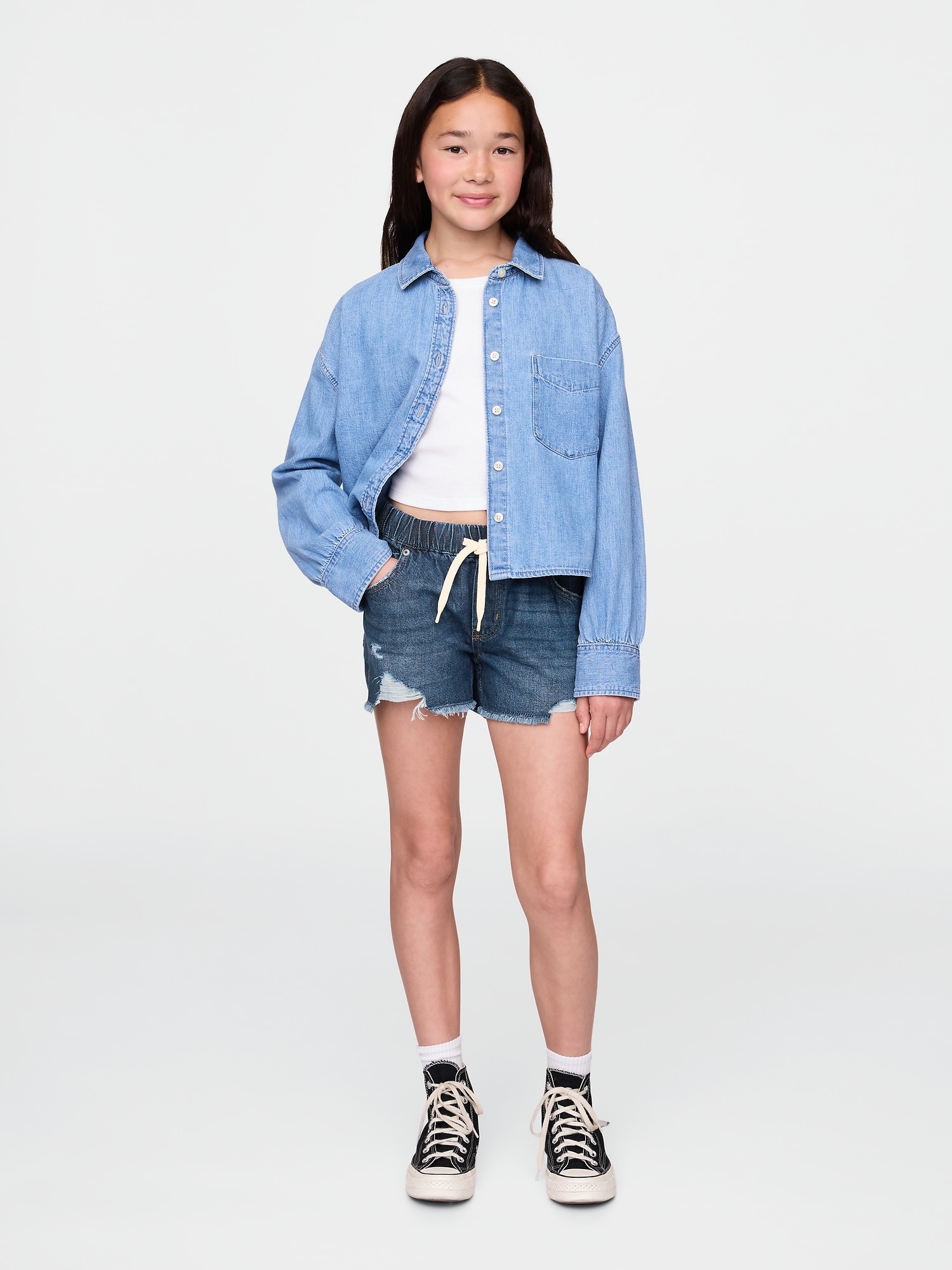Kids Low Rise UltraSoft Stride Easy Denim Shorts