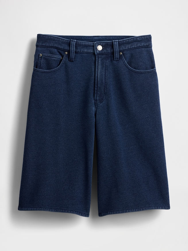 11インチ ミッドライズ フレンチテリーデニム ロングラインショートパンツ-4
