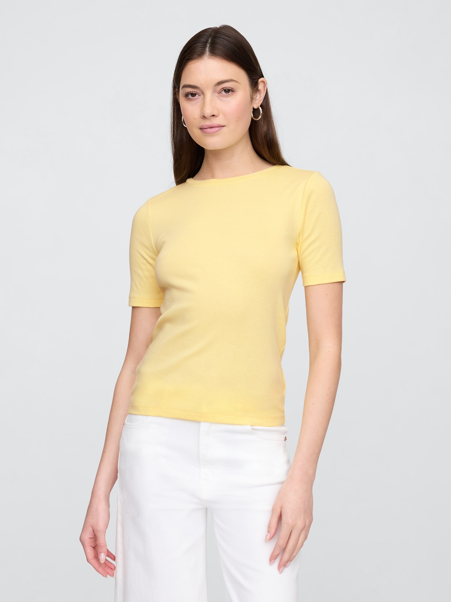 Modern Ribbed Crewneck T-Shirt