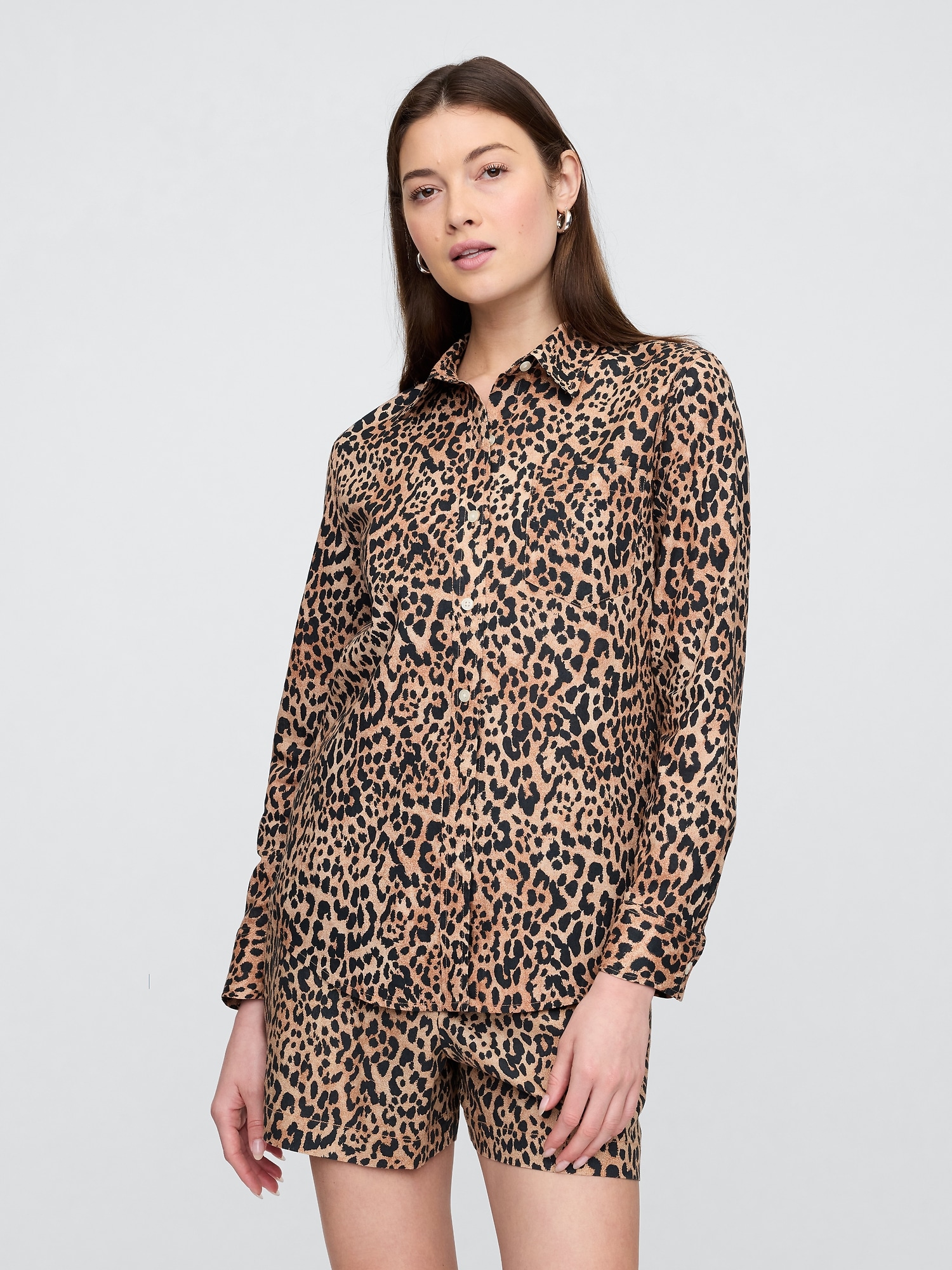 Linen-Blend Easy Shirt