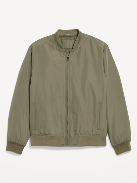 Water-Resistant Zip Bomber Jacket