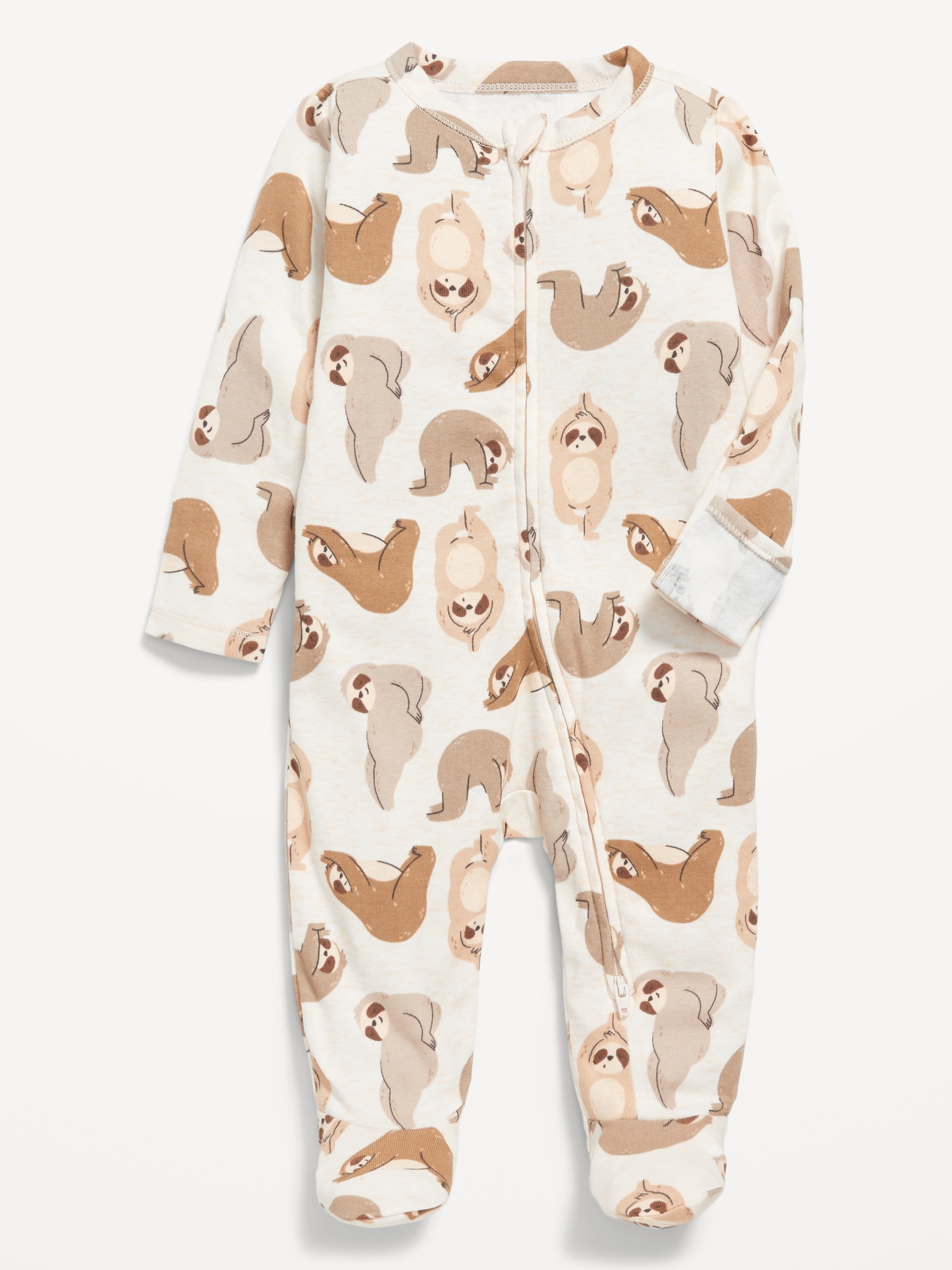 Unisex 2-Way-Zip Printed Sleep & Play Footed One-Piece for Baby