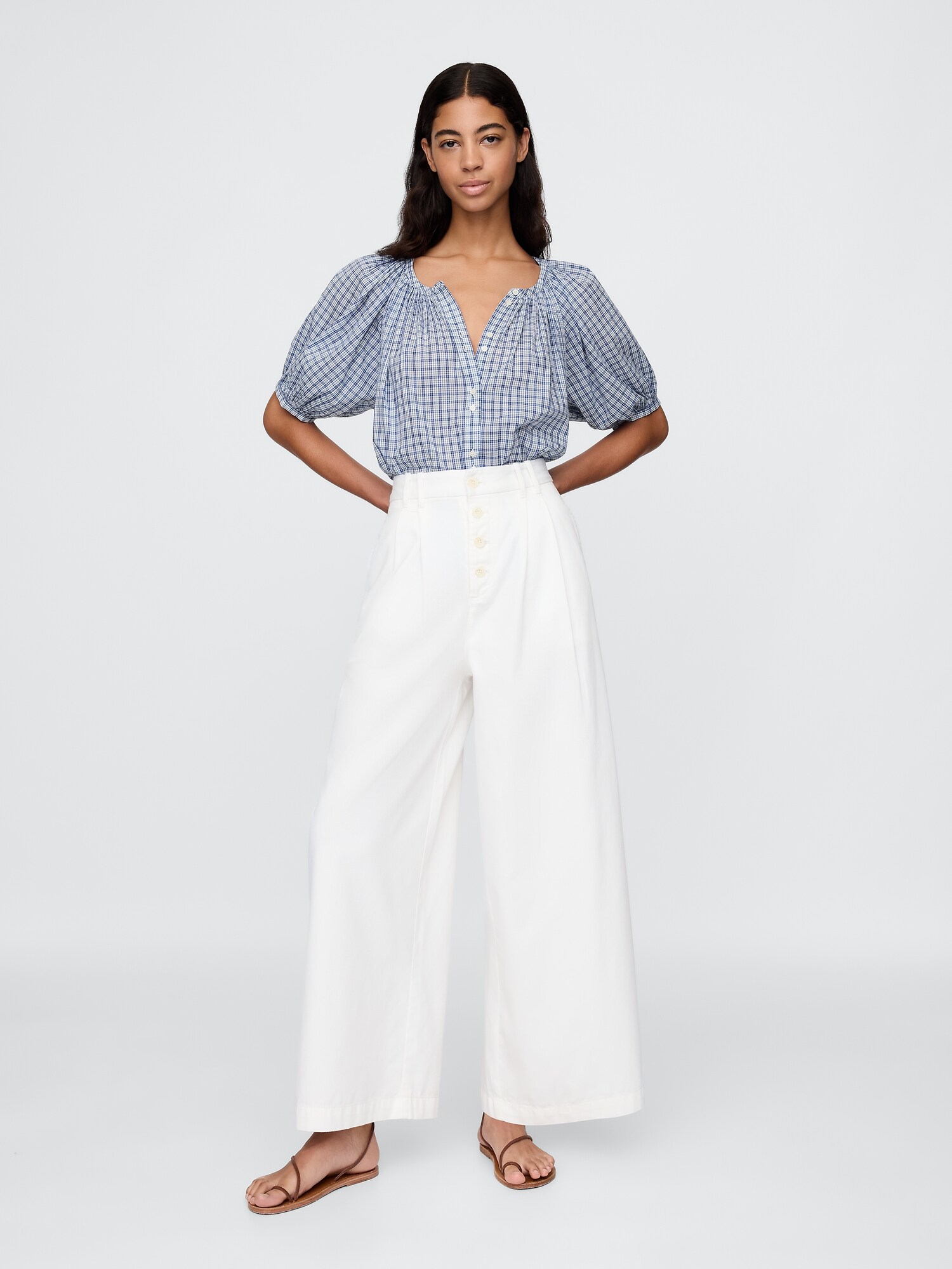 Gap × DÔEN ギンガムチェック トップス-1