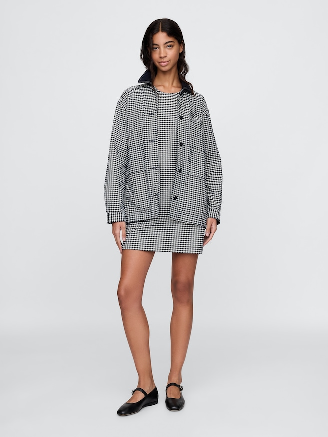 Gap × DÔEN ギンガムチェック デニムジャケット-4