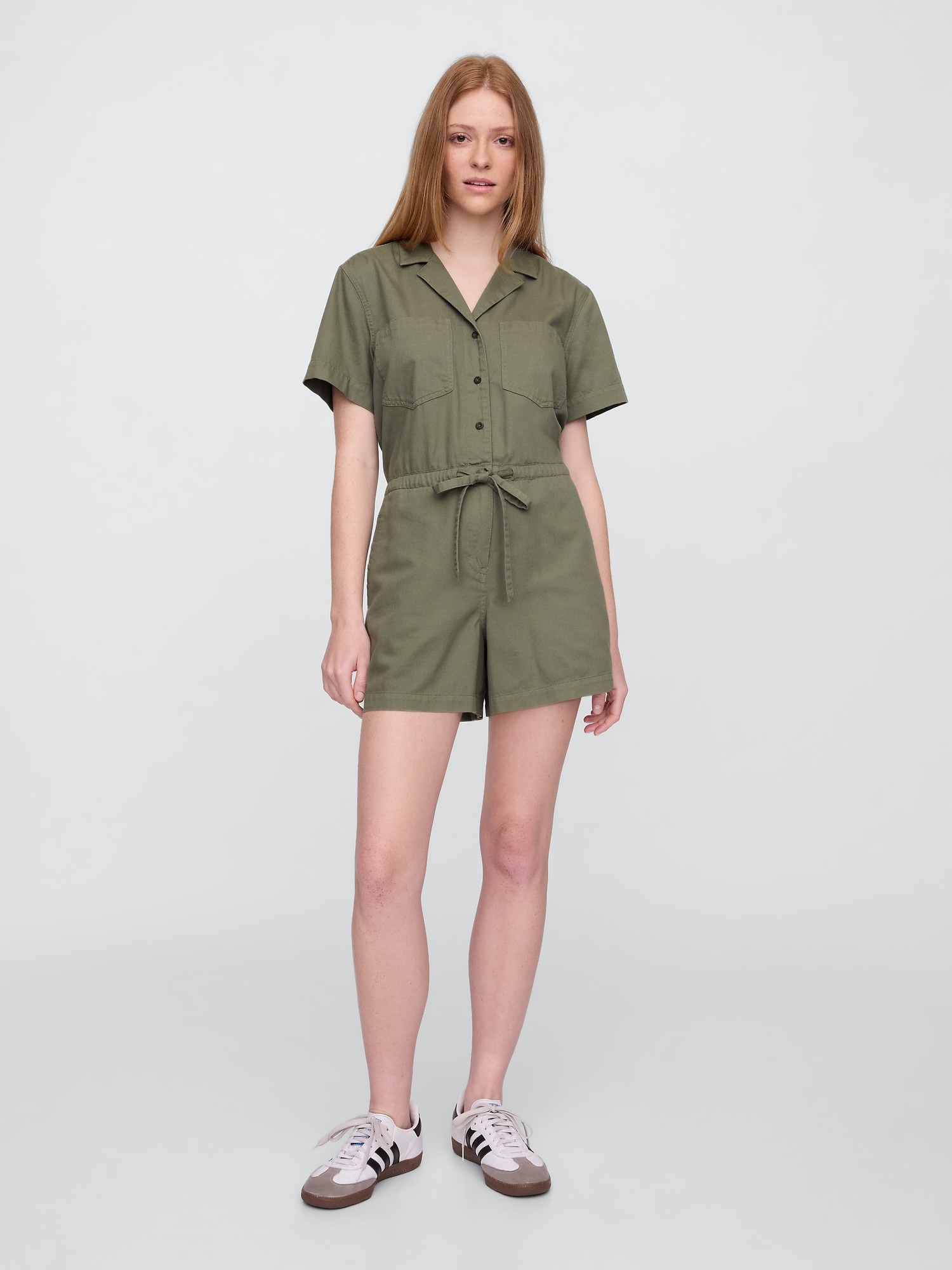 Relaxed Twill Utility Romper