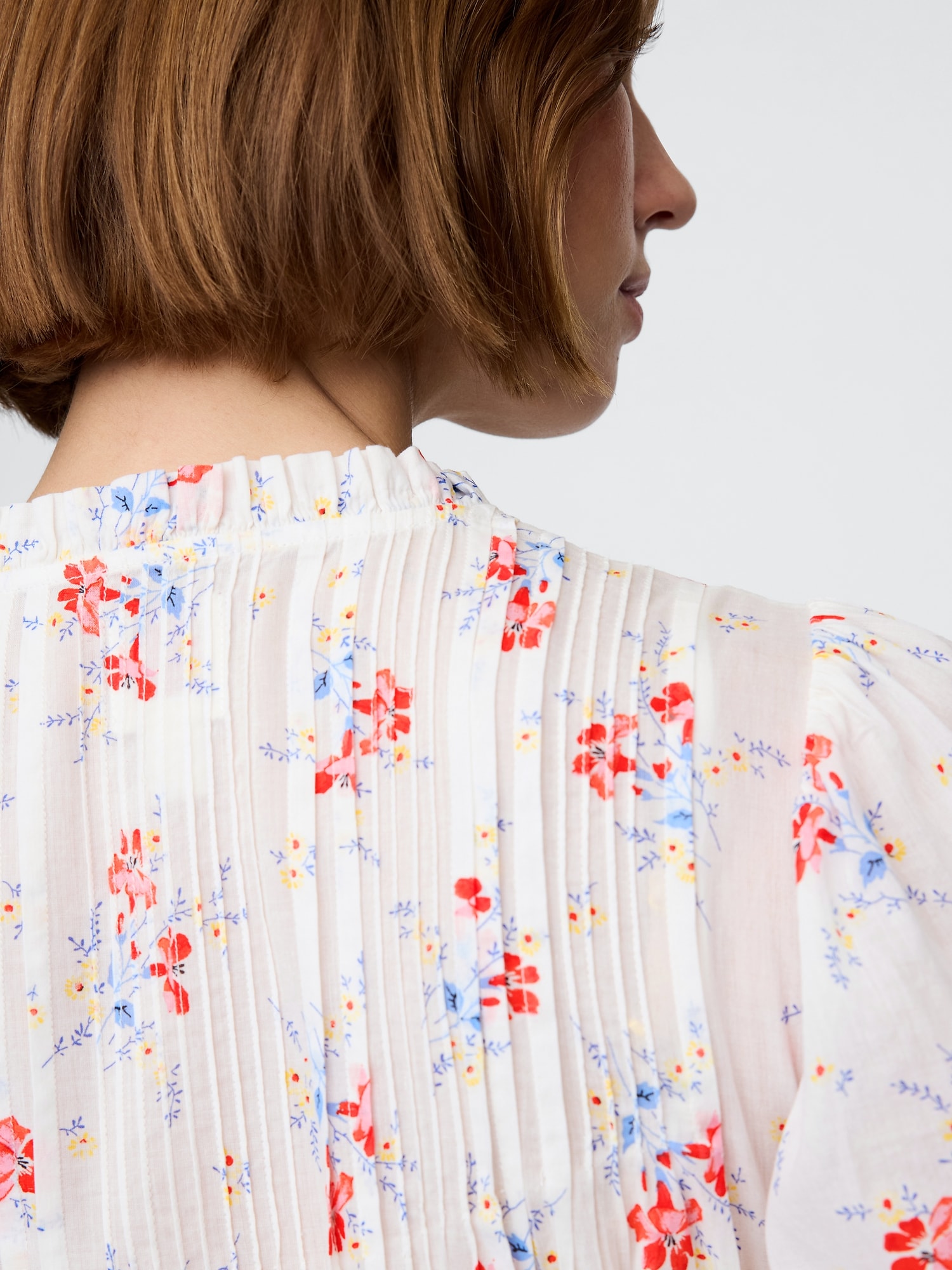 Gap × DÔEN ピンタック フローラル ミディワンピース-4