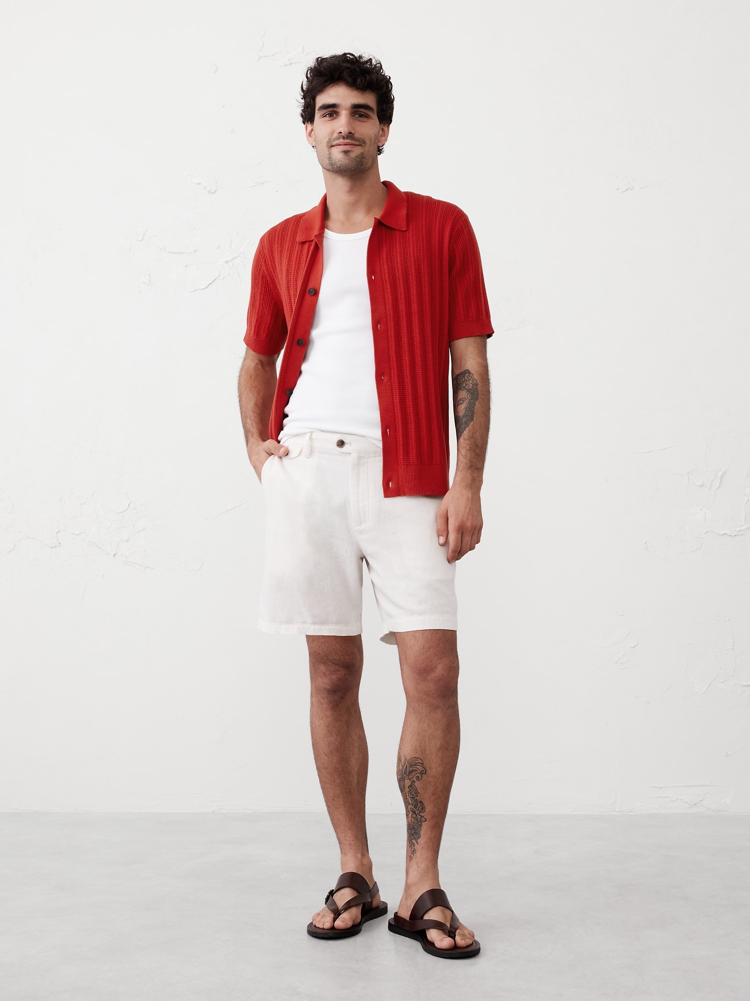 CHANDAIL POLO TEXTURÉ À RAYURES