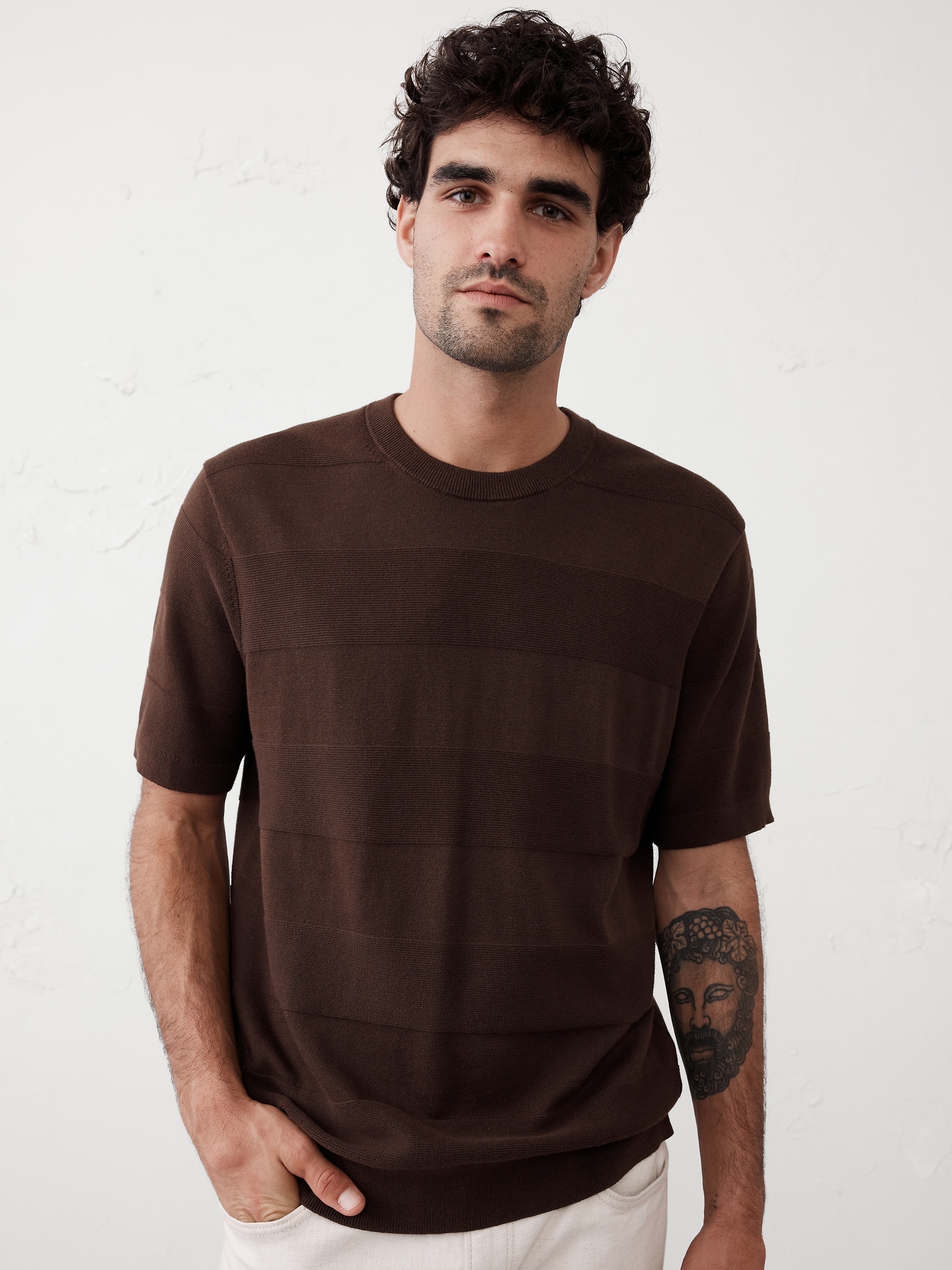 Refined Textured Sweater T-Shirt