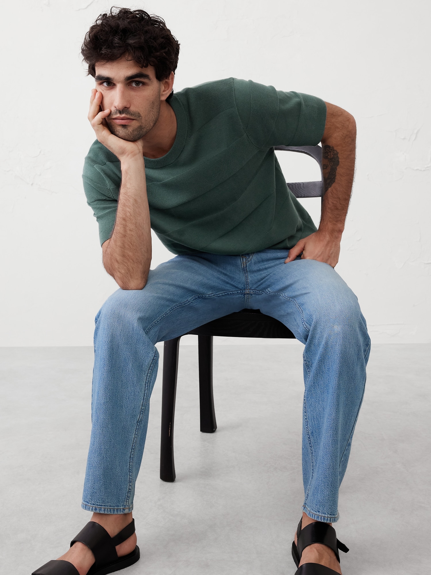 Refined Textured Sweater T-Shirt
