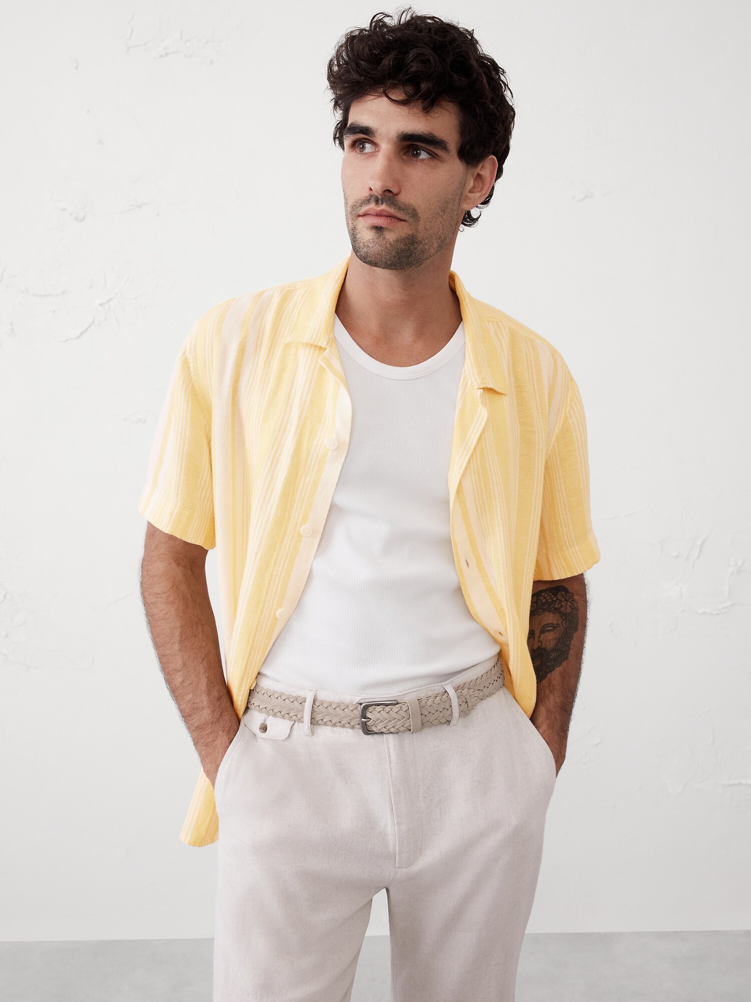 Standard Fit Textured Resort Shirt