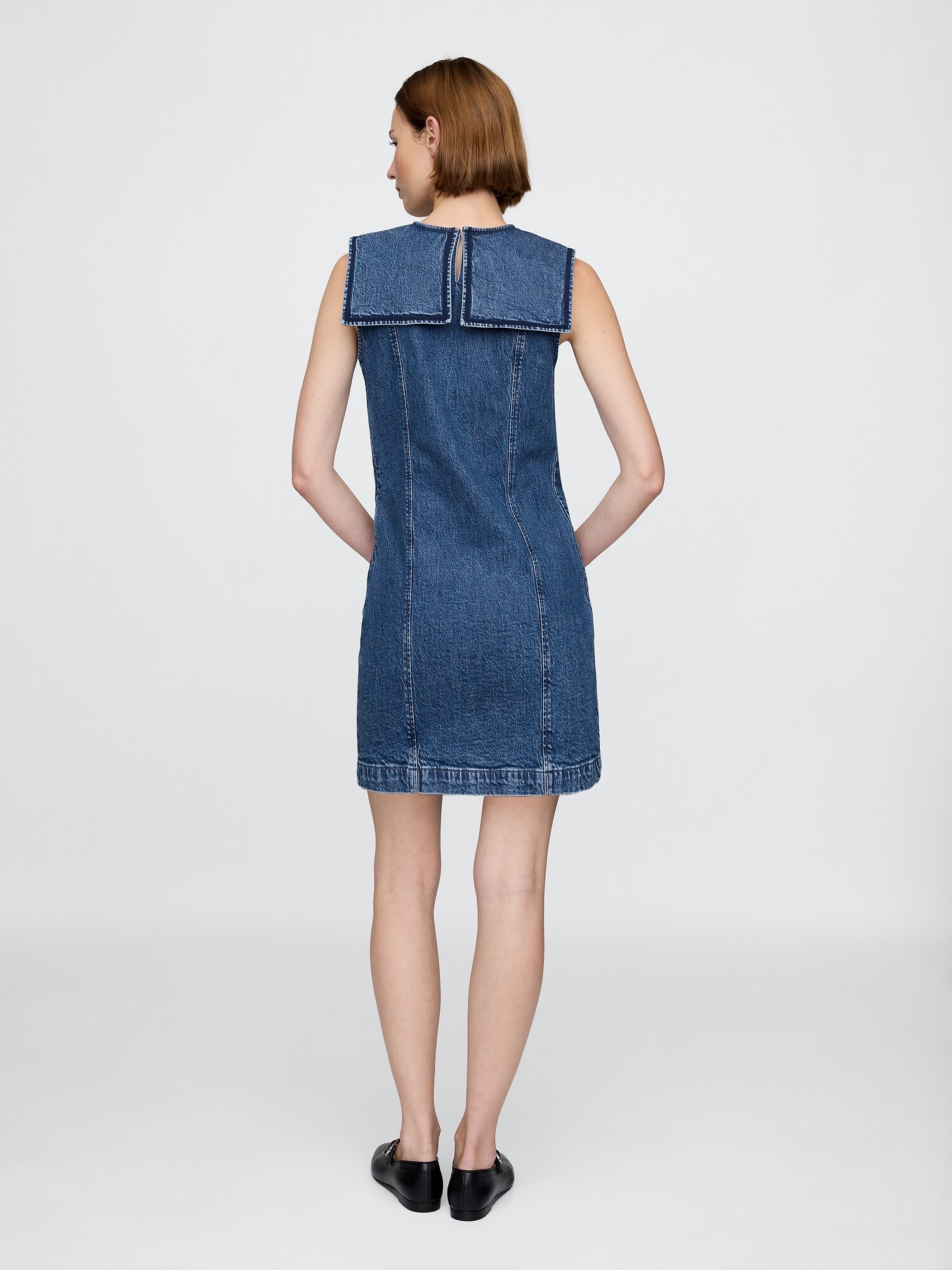 Gap × DÔEN デニム セーラー ミニワンピース-1