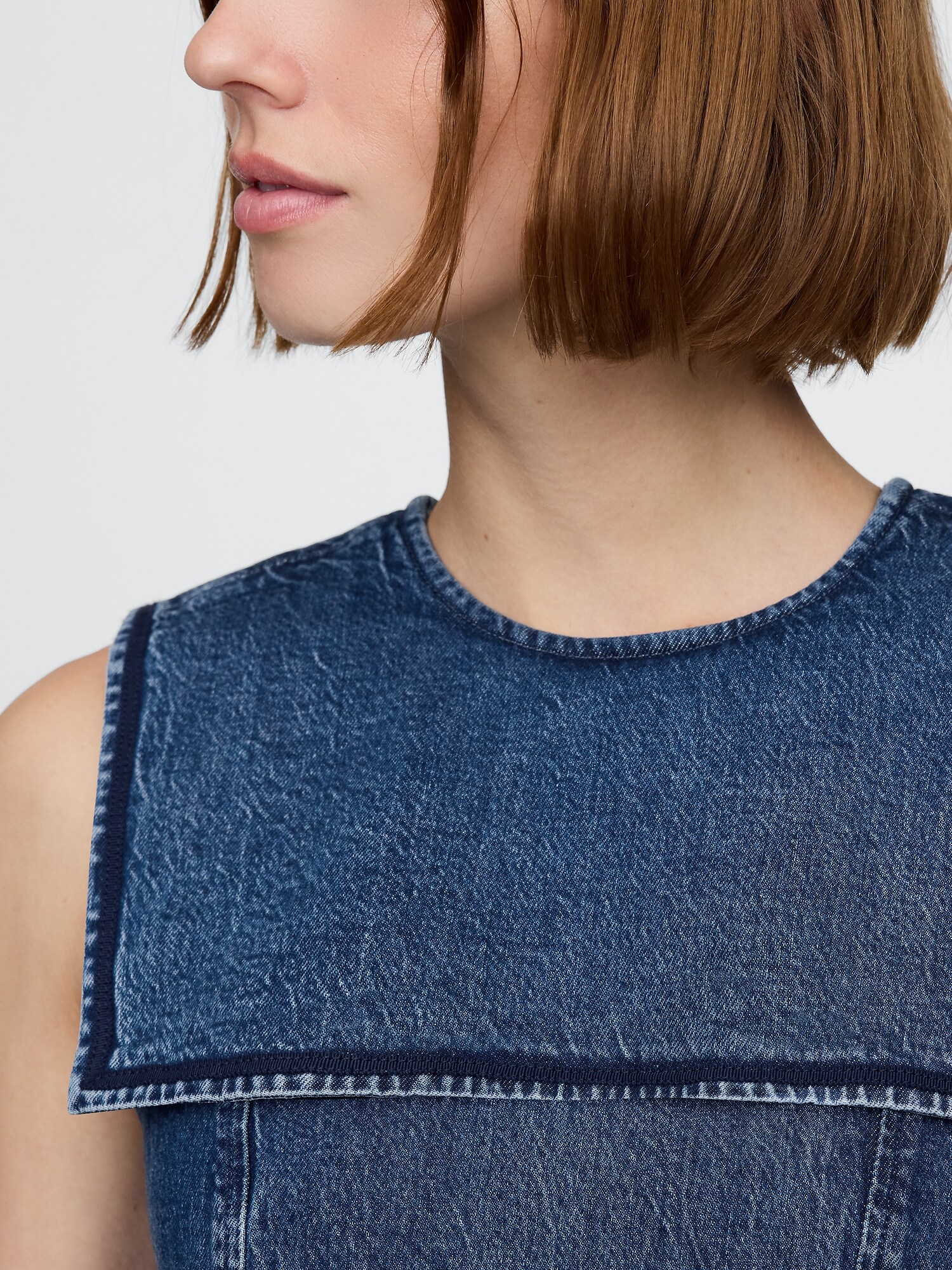 Gap × DÔEN デニム セーラー ミニワンピース-4