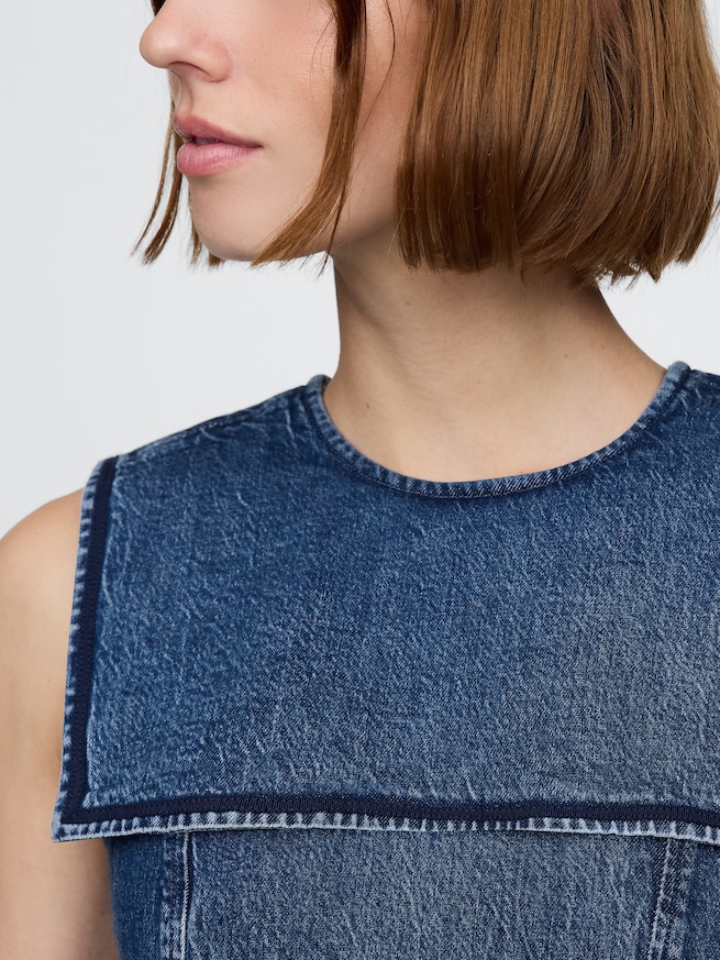 Gap × DÔEN デニム セーラー ミニワンピース-4